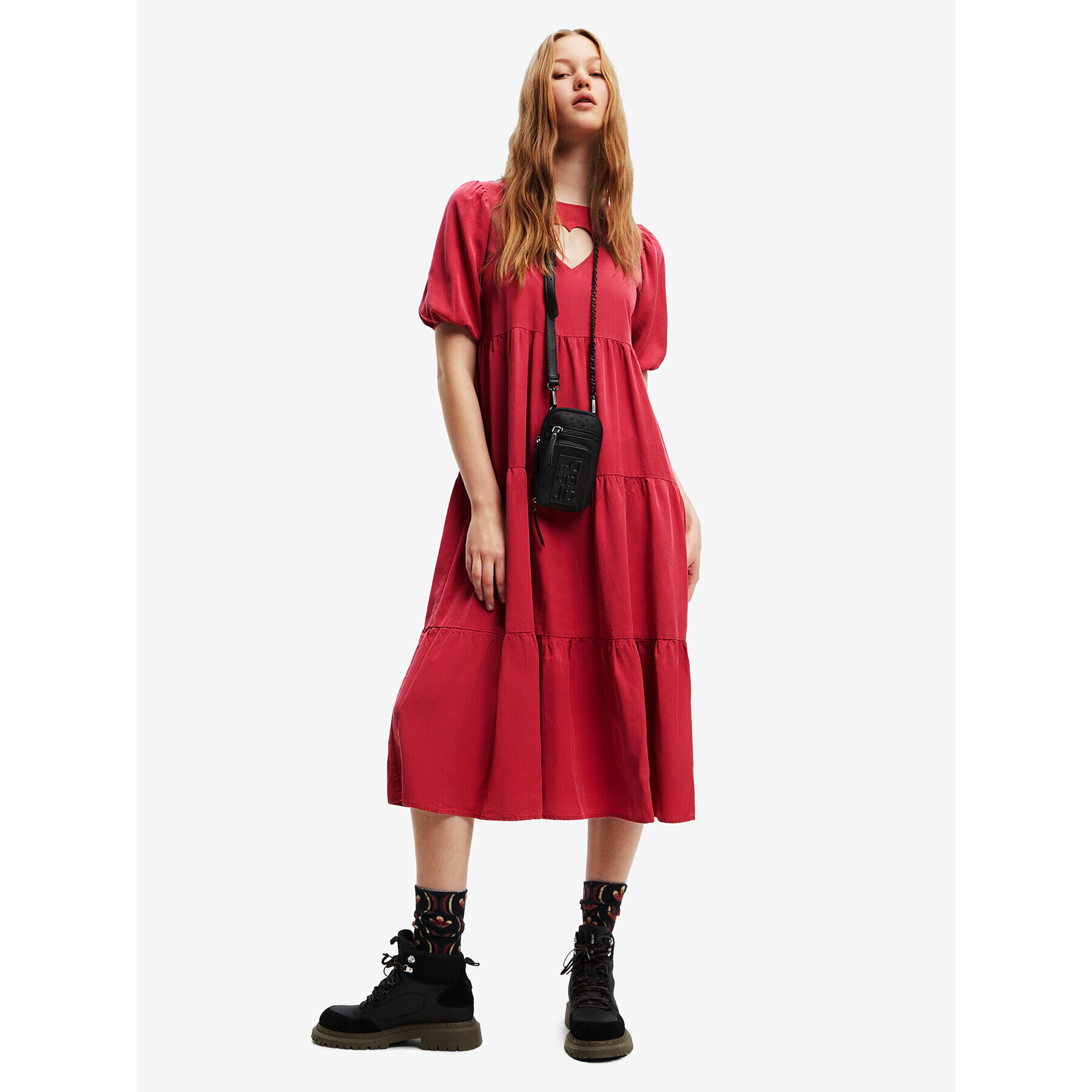 Desigual Ежедневна рокля Flora 22WWVW30 Червен Regular Fit - Pepit.bg