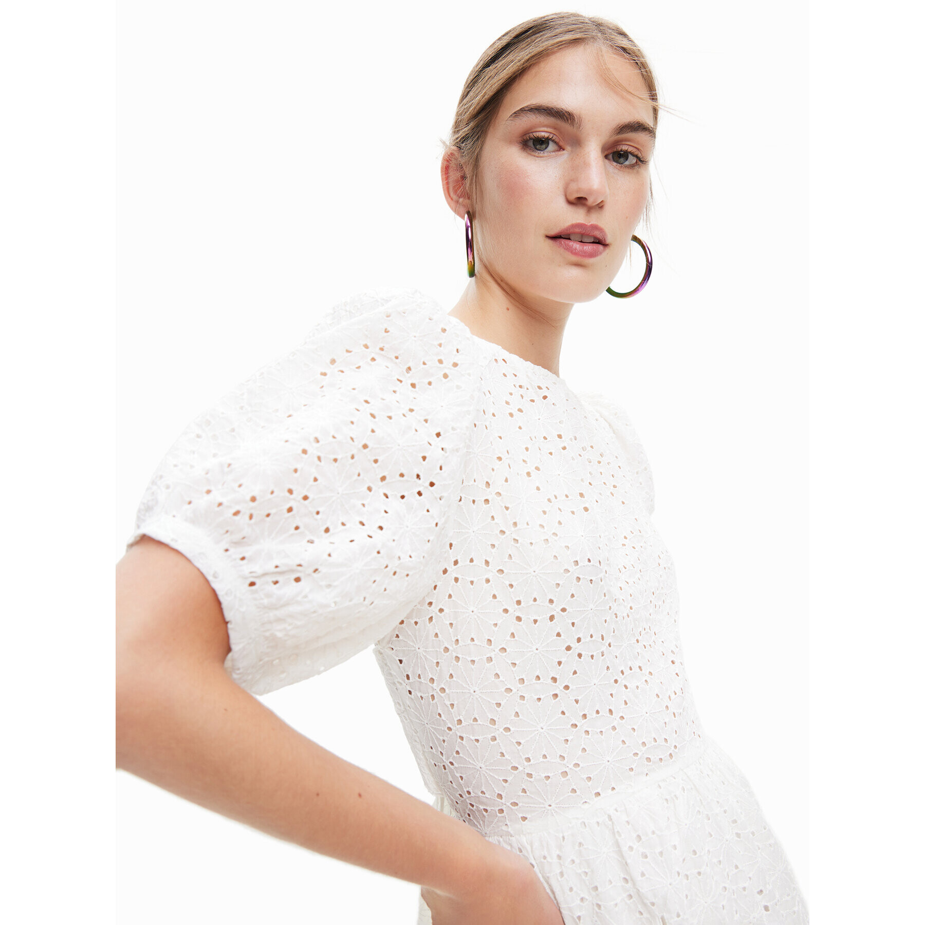 Desigual Ежедневна рокля Limon 23SWVW85 Бял Regular Fit - Pepit.bg