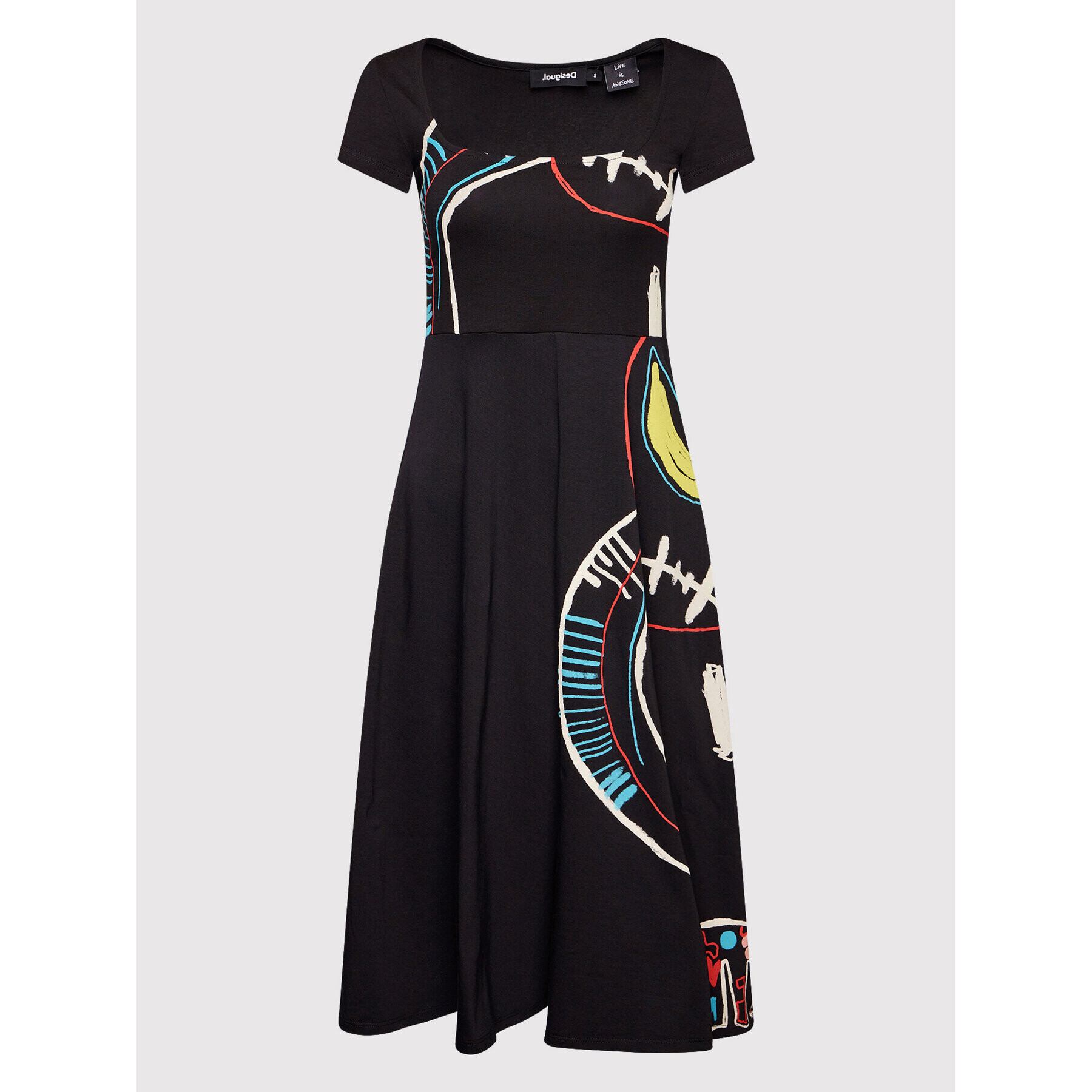 Desigual Ежедневна рокля Roma 22SWVK29 Черен Regular Fit - Pepit.bg