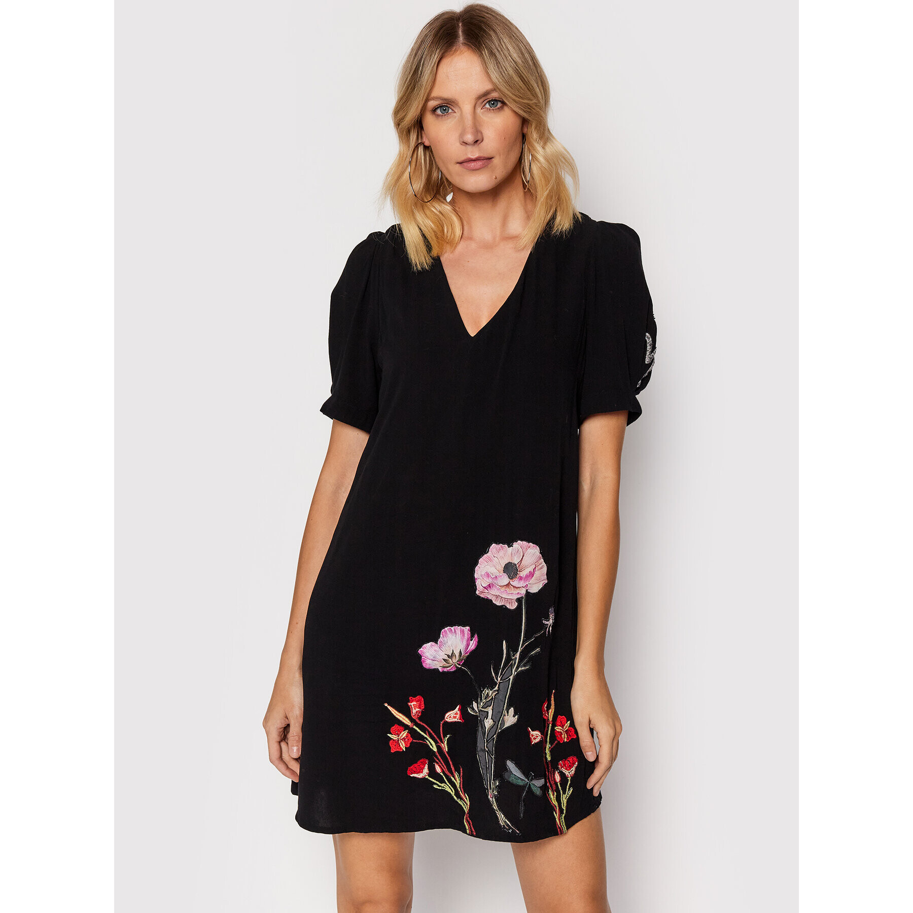 Desigual Ежедневна рокля Buganvilla 21WWVW33 Черен Regular Fit - Pepit.bg