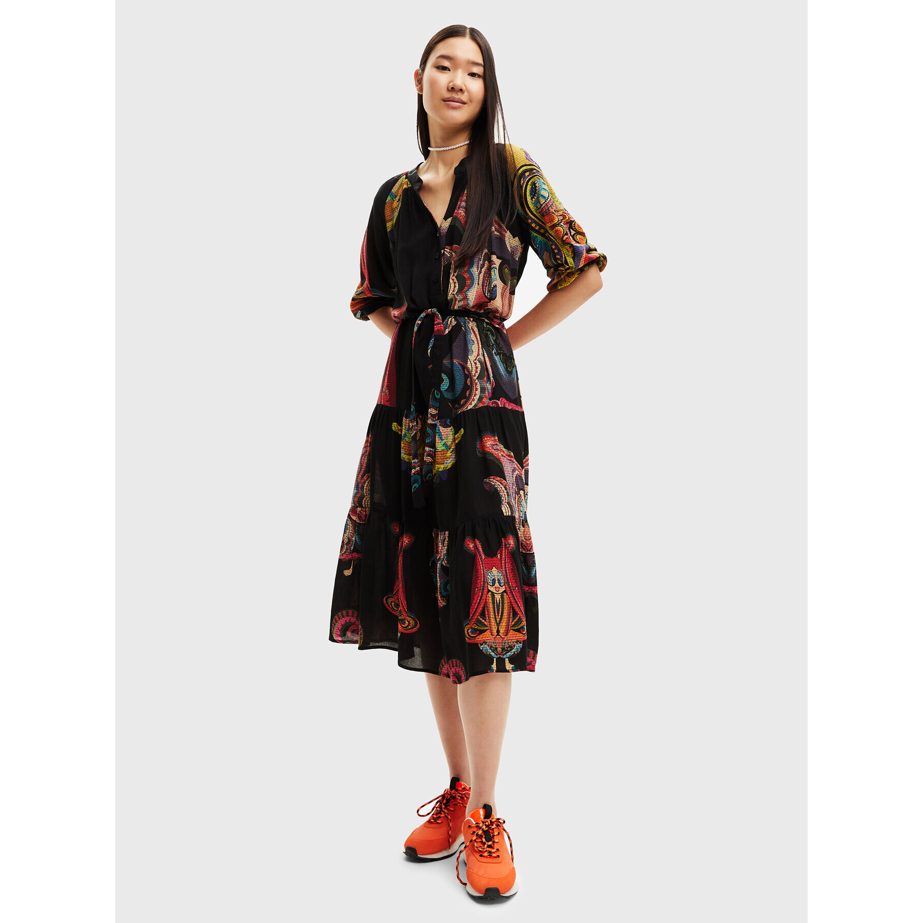 Desigual Ежедневна рокля MONSIEUR CHRISTIAN LACROIX Odyssey 22WWVW29 Черен Regular Fit - Pepit.bg