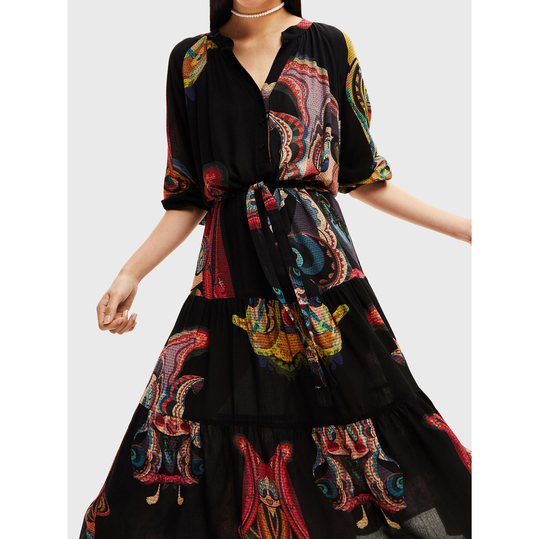 Desigual Ежедневна рокля MONSIEUR CHRISTIAN LACROIX Odyssey 22WWVW29 Черен Regular Fit - Pepit.bg