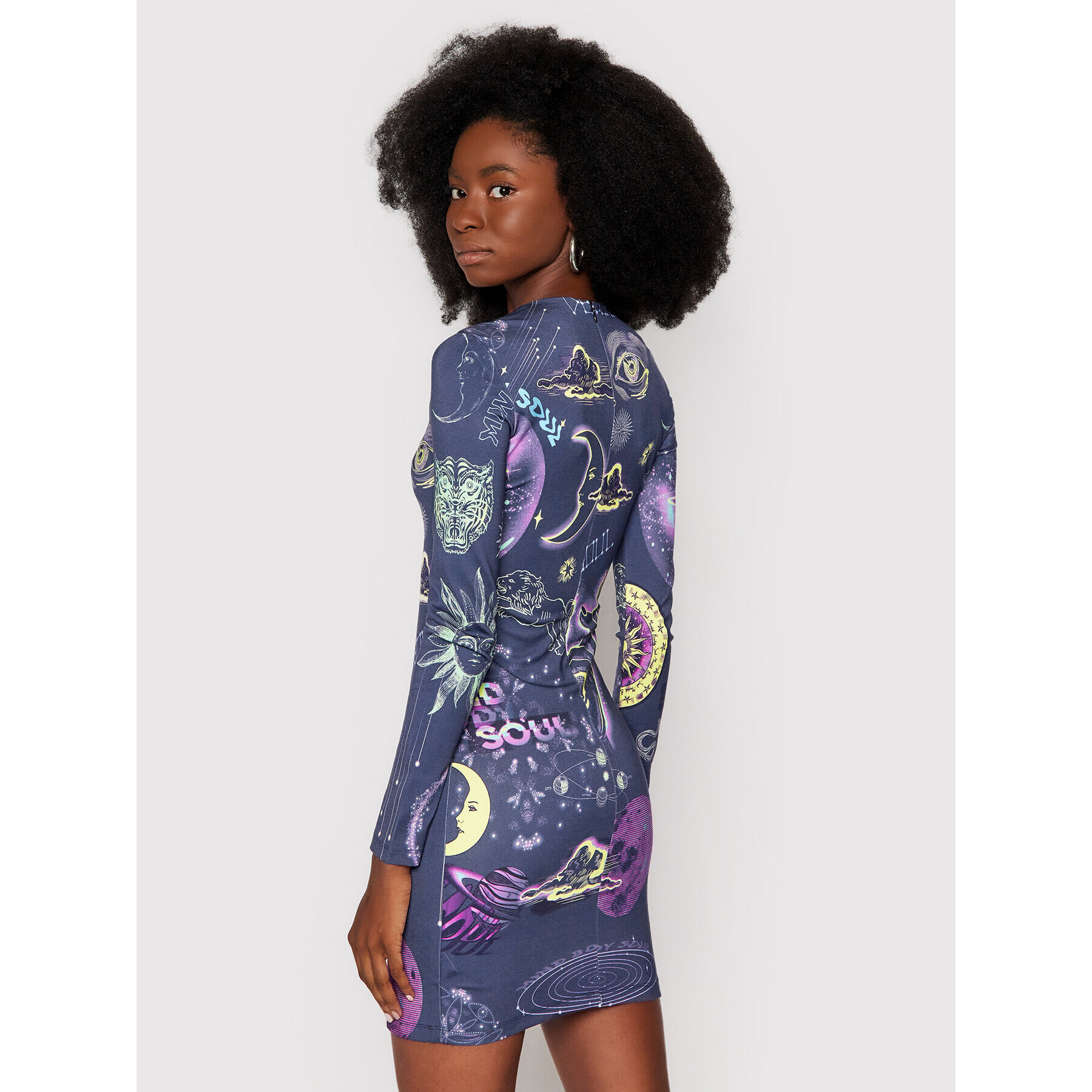 Desigual Ежедневна рокля Soul Galaxy 21WWVK60 Виолетов Slim Fit - Pepit.bg