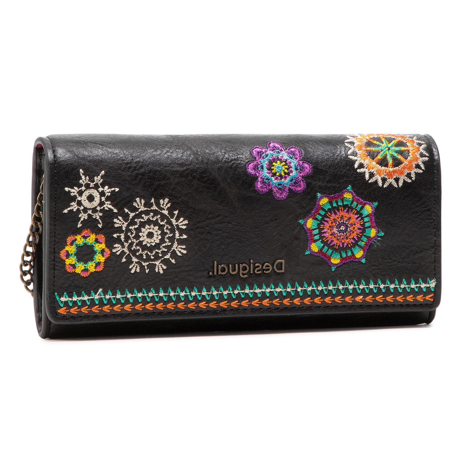 Desigual Голям дамски портфейл 21SAYP57 Черен - Pepit.bg