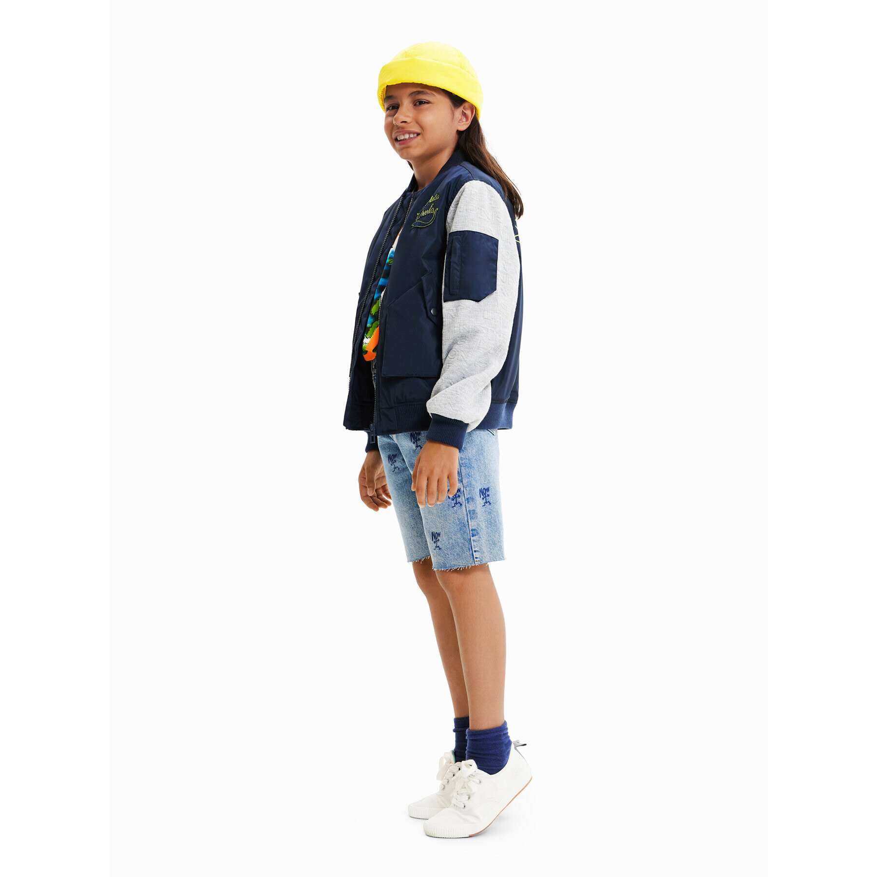 Desigual Яке бомбър 23SBEW01 Тъмносин Oversize - Pepit.bg