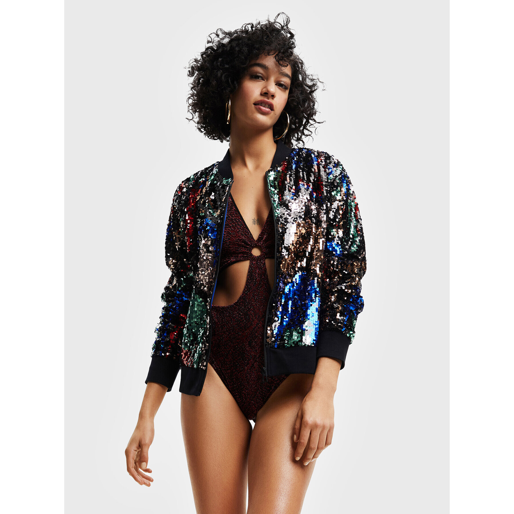 Desigual Яке бомбър Sequin 22WWEWB8 Цветен Regular Fit - Pepit.bg