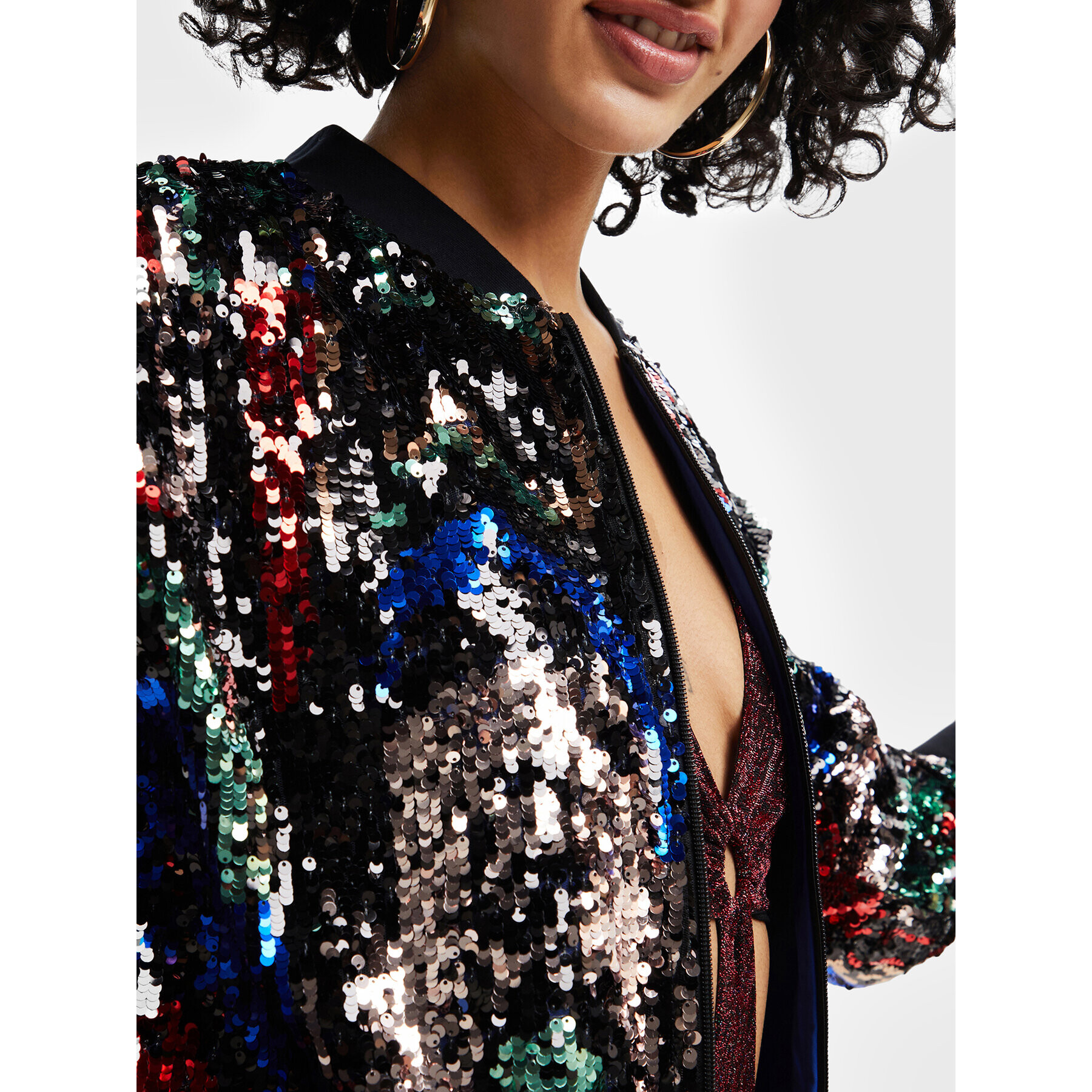 Desigual Яке бомбър Sequin 22WWEWB8 Цветен Regular Fit - Pepit.bg