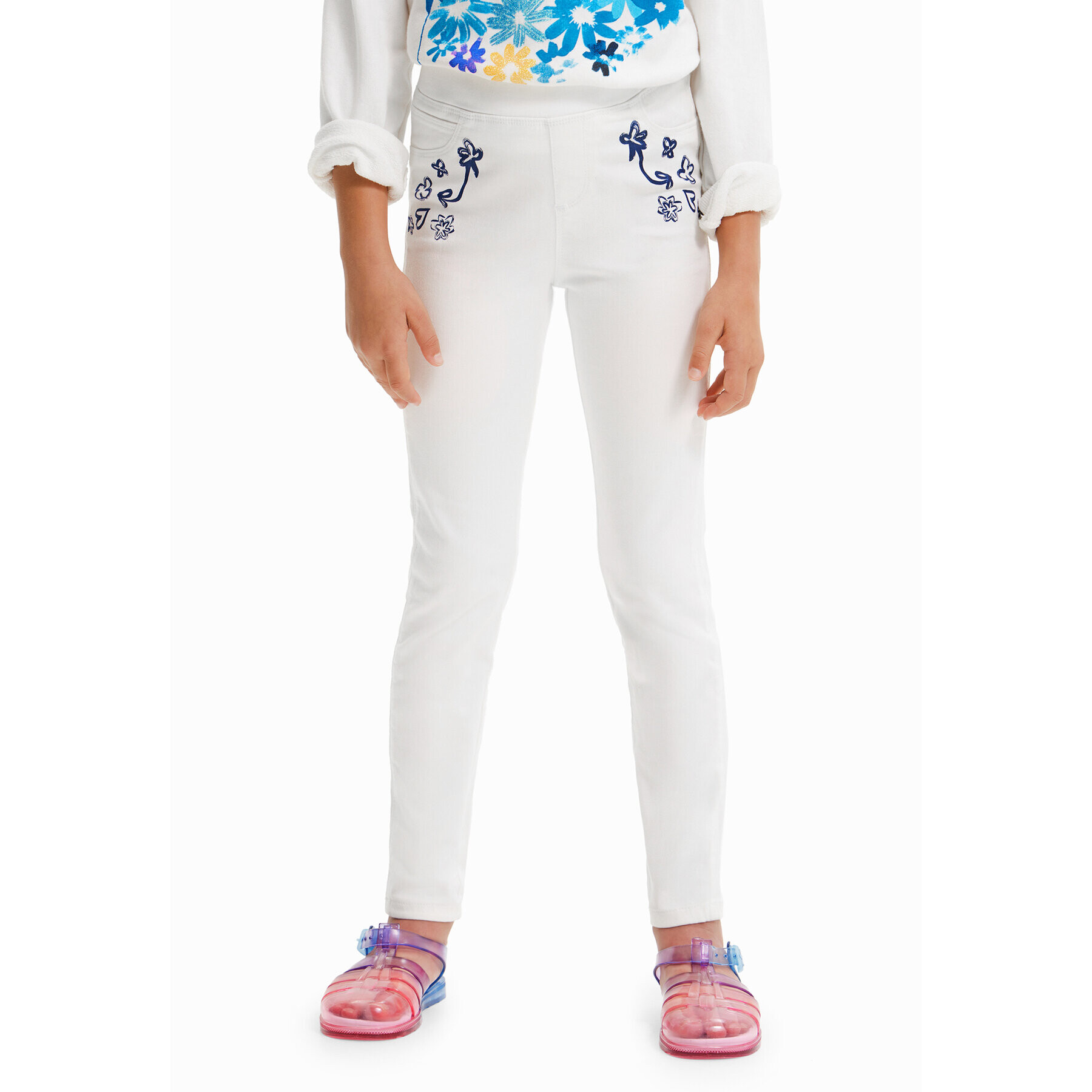 Desigual Клин 23SGKN01 Бял Slim Fit - Pepit.bg