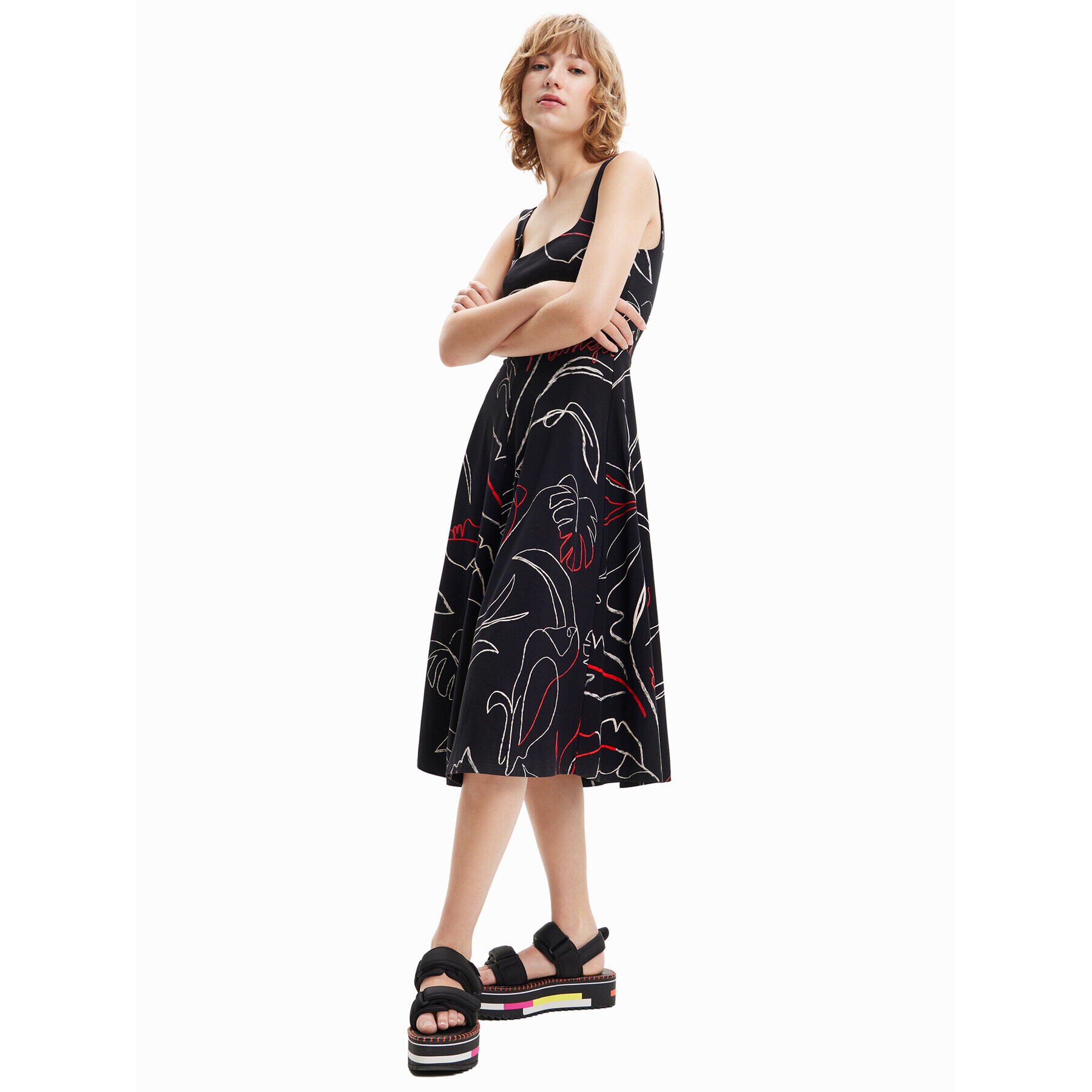 Desigual Лятна рокля 23SWVK15 Черен Regular Fit - Pepit.bg