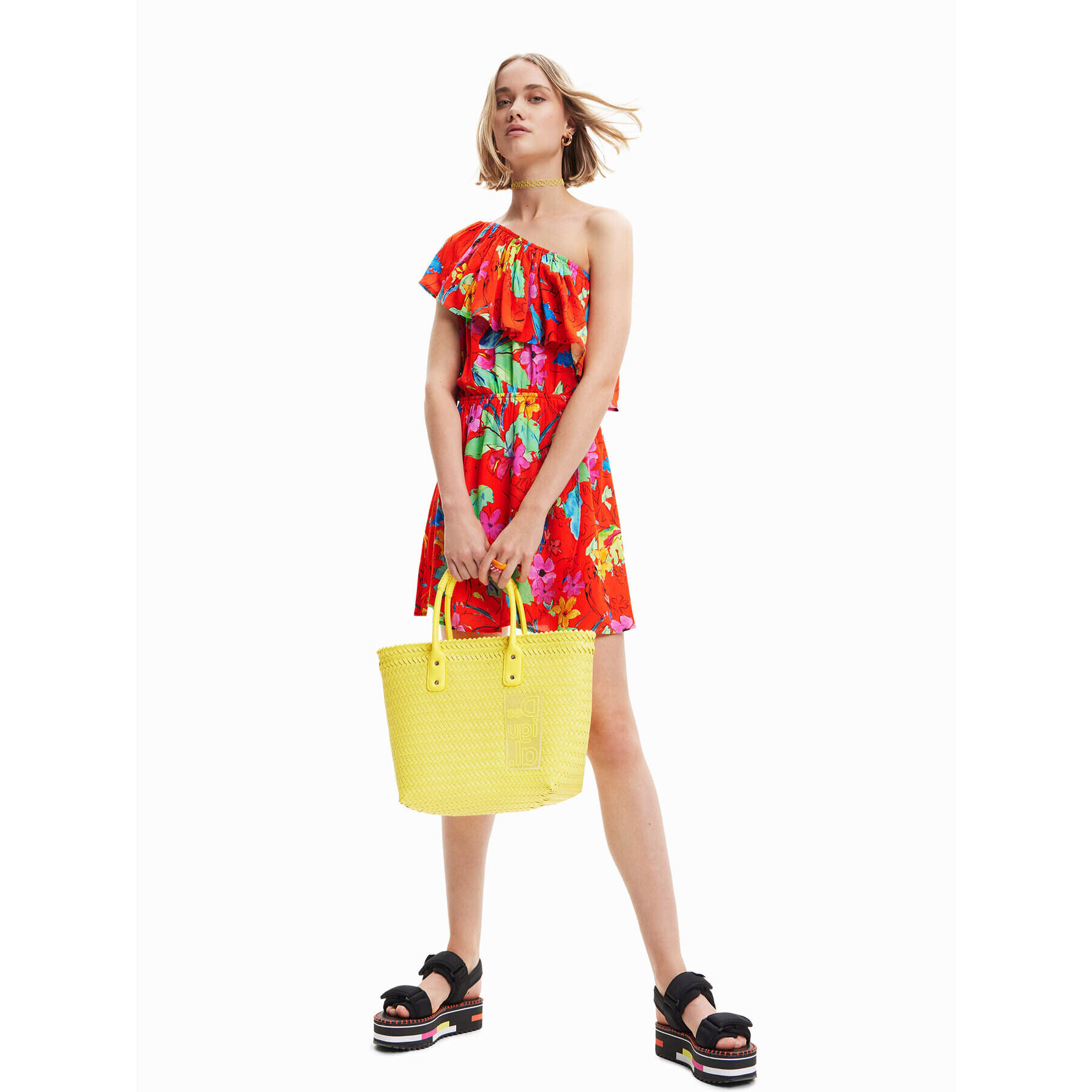 Desigual Лятна рокля Tropical 23SWVW83 Червен Regular Fit - Pepit.bg