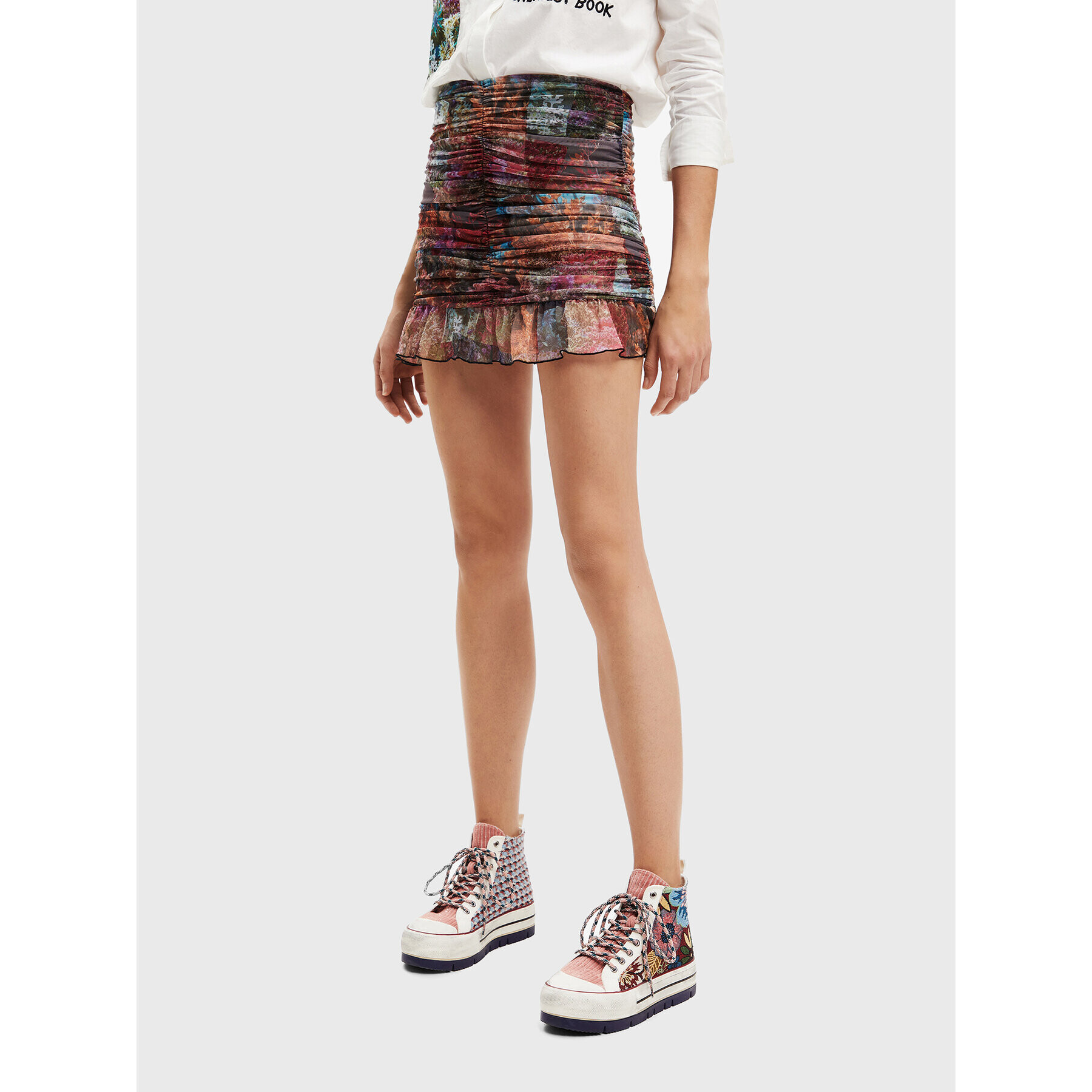 Desigual Мини пола Bora 22WWFK03 Цветен Slim Fit - Pepit.bg