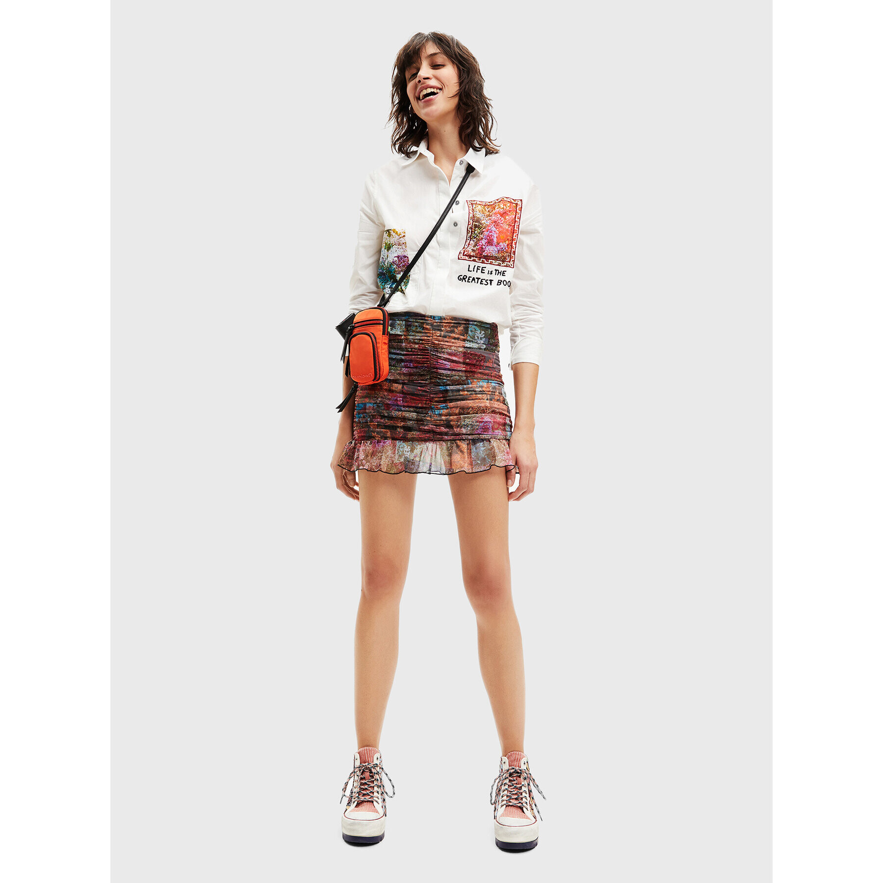 Desigual Мини пола Bora 22WWFK03 Цветен Slim Fit - Pepit.bg