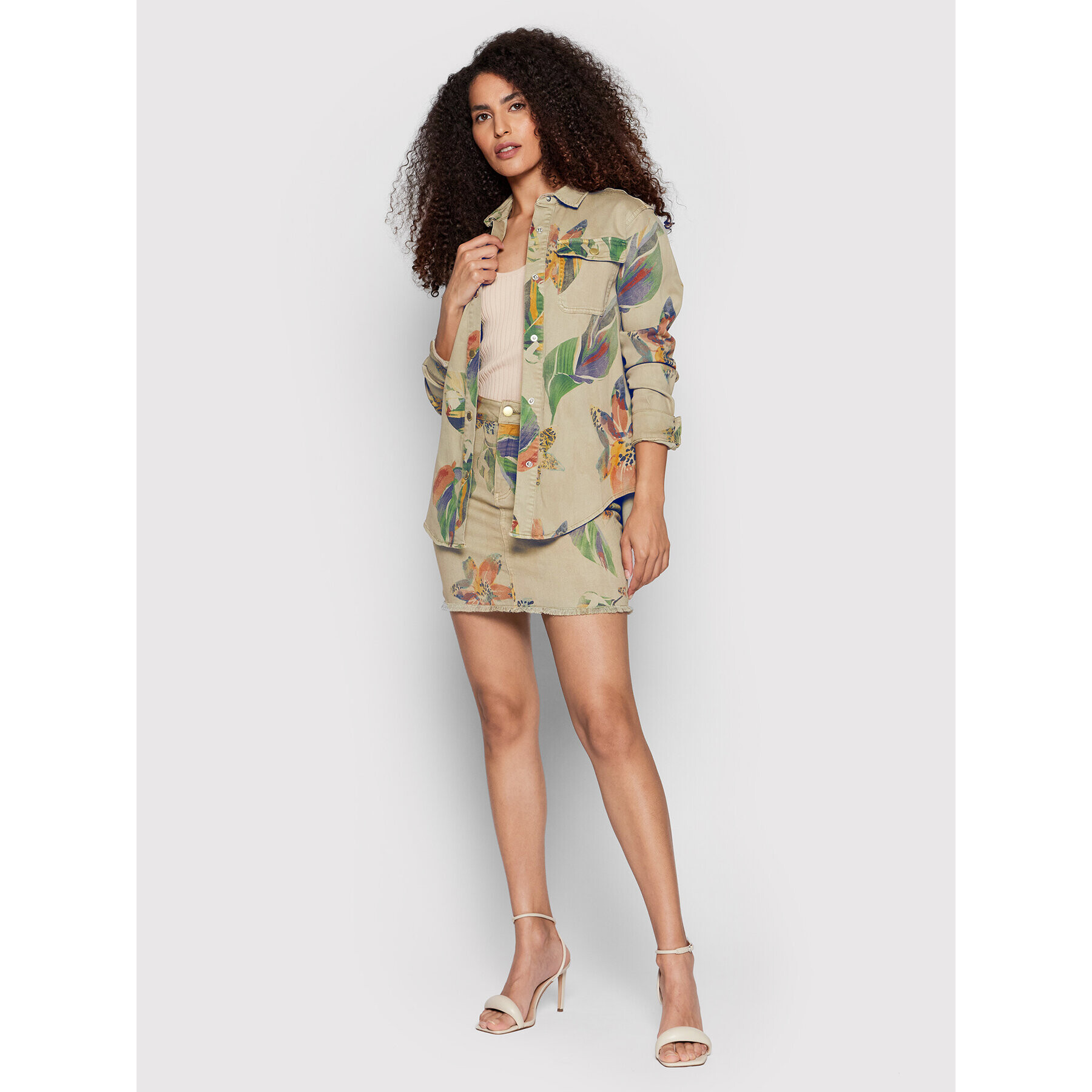 Desigual Мини пола Davos 22SWFN01 Бежов Regular Fit - Pepit.bg
