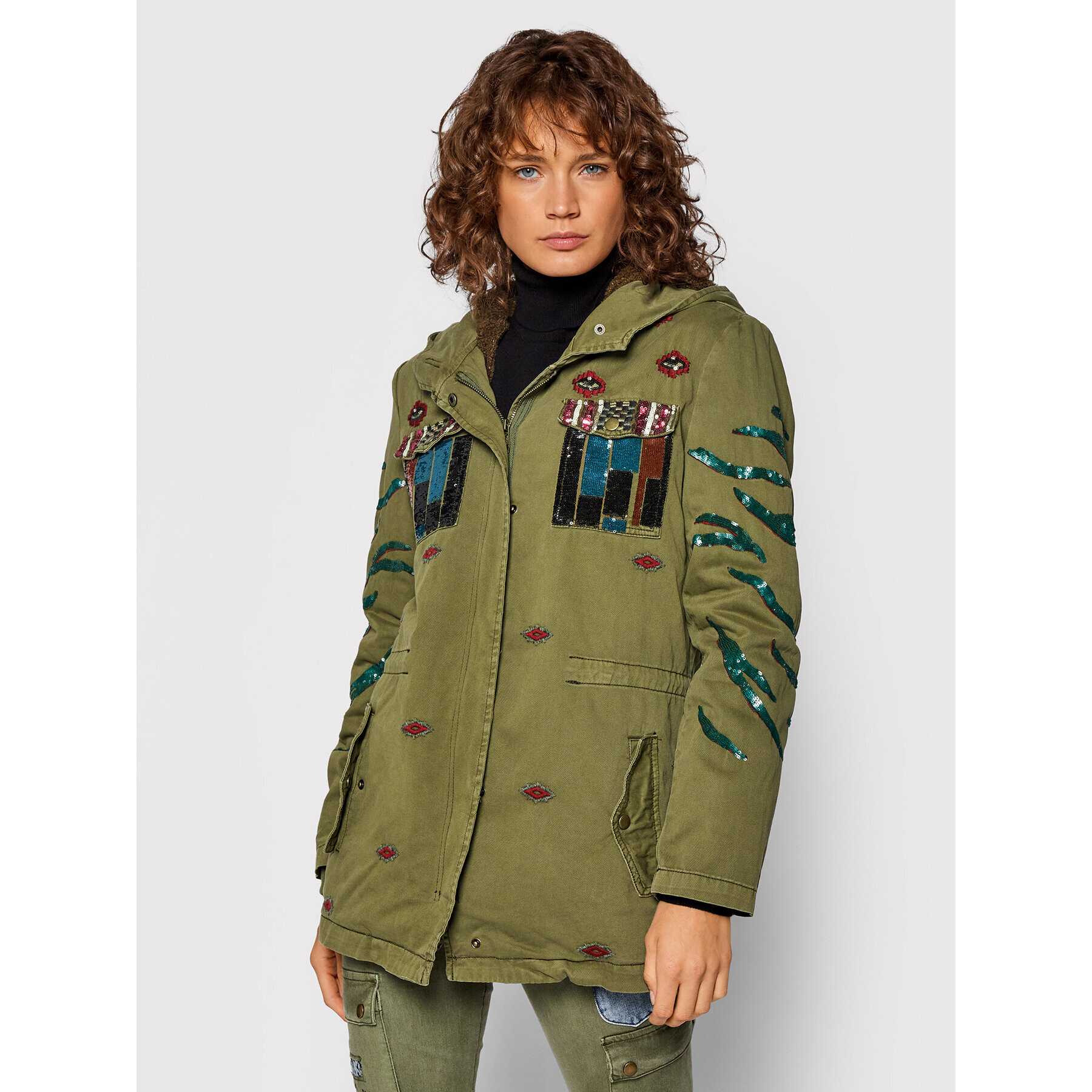 Desigual Парка Flix 21WWEN03 Зелен Regular Fit - Pepit.bg