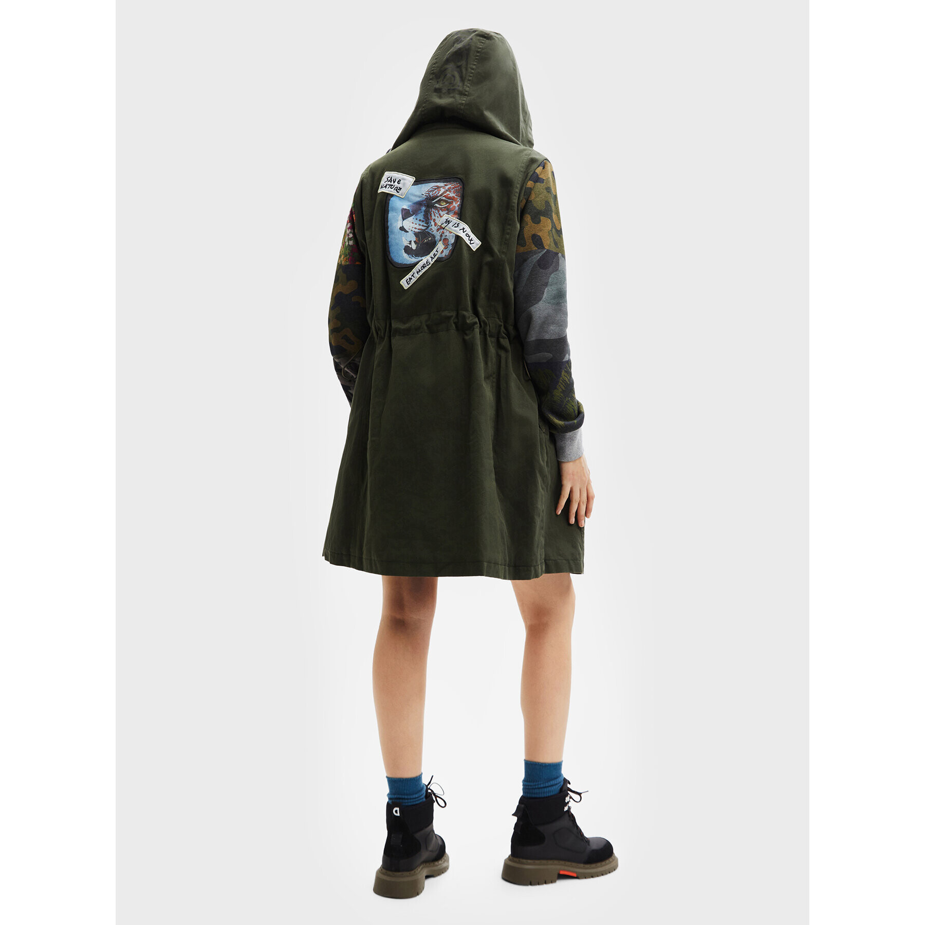 Desigual Парка Jorja 22WWEWAG Зелен Oversize - Pepit.bg