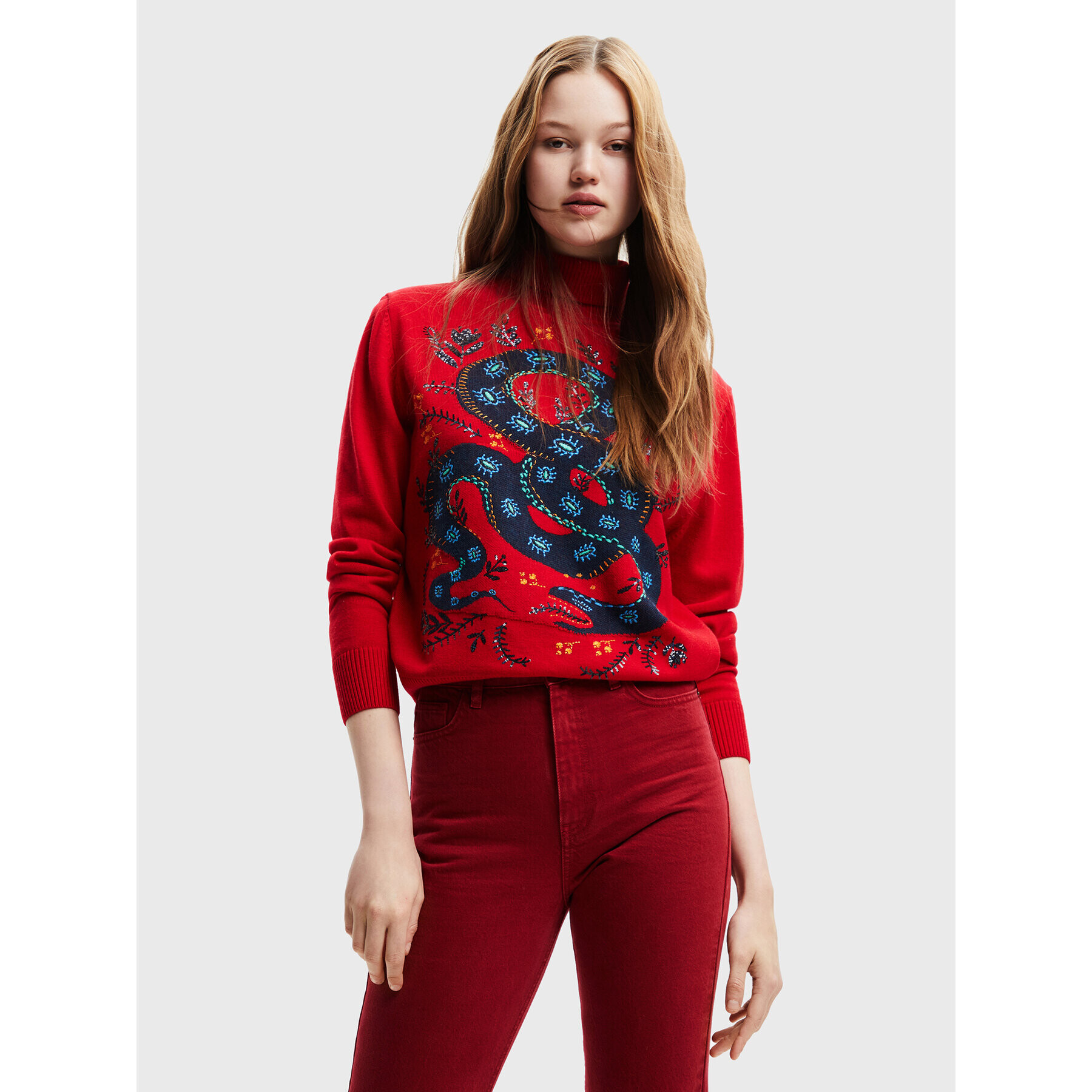 Desigual Поло Tula 22WWJF20 Червен Regular Fit - Pepit.bg