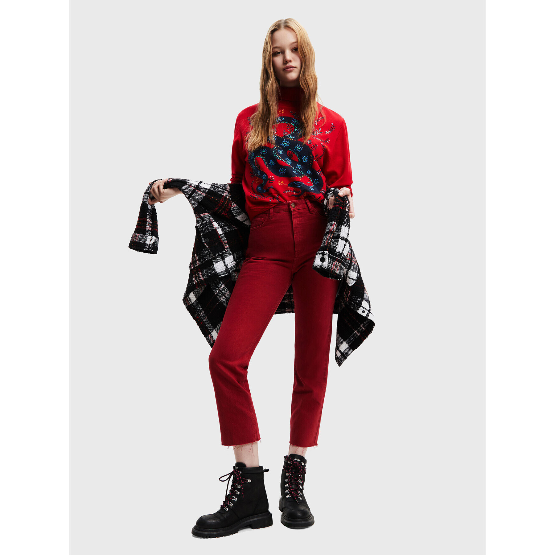 Desigual Поло Tula 22WWJF20 Червен Regular Fit - Pepit.bg