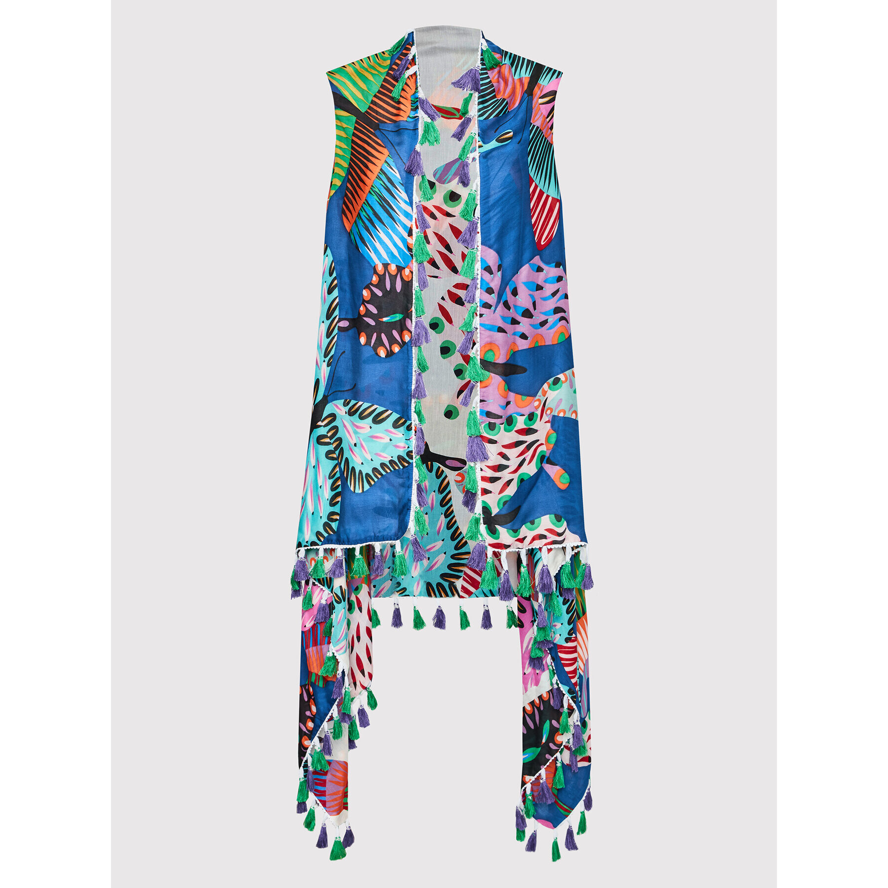 Desigual Пончо Batterflies 22SAWA35 Тъмносин Regular Fit - Pepit.bg