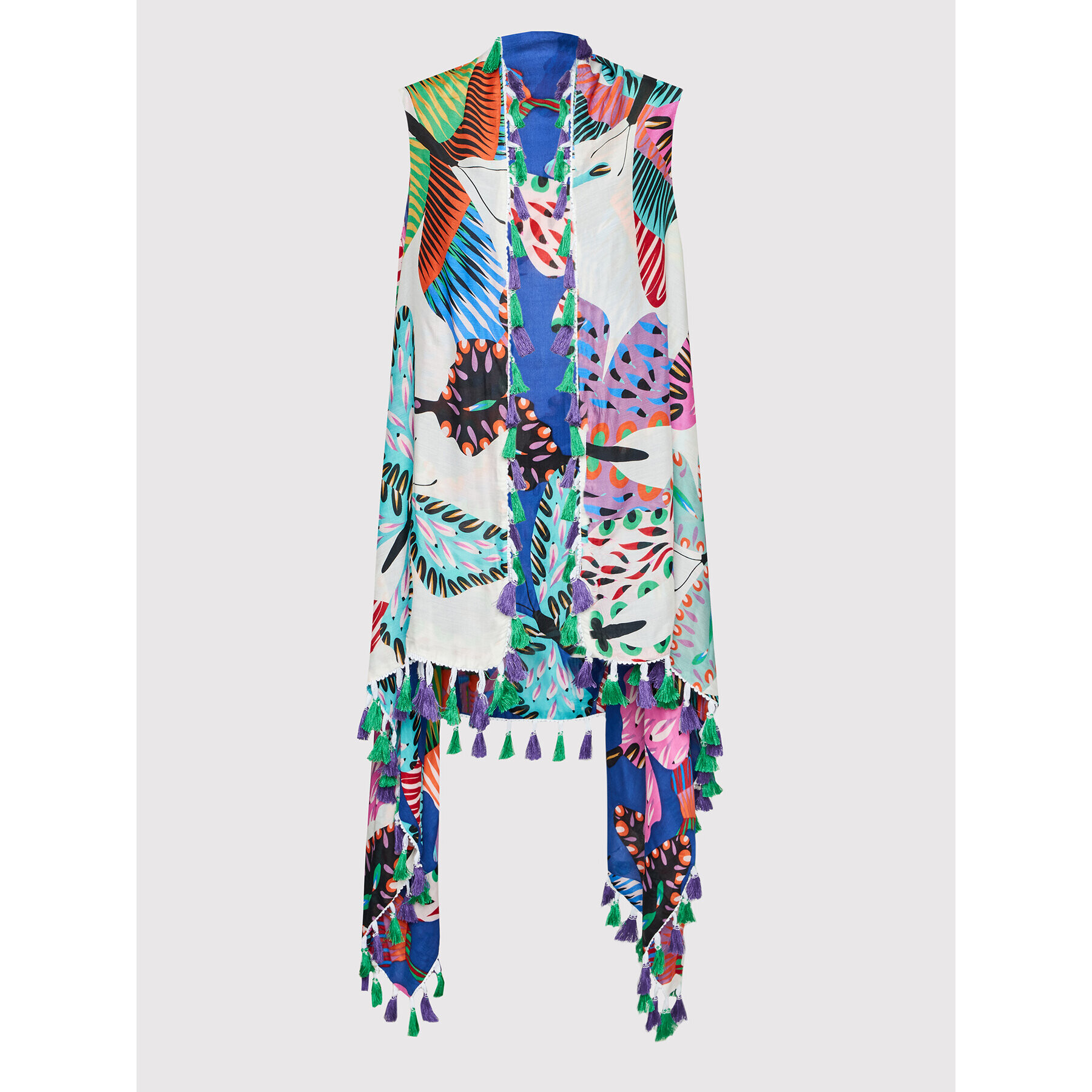 Desigual Пончо Batterflies 22SAWA35 Тъмносин Regular Fit - Pepit.bg