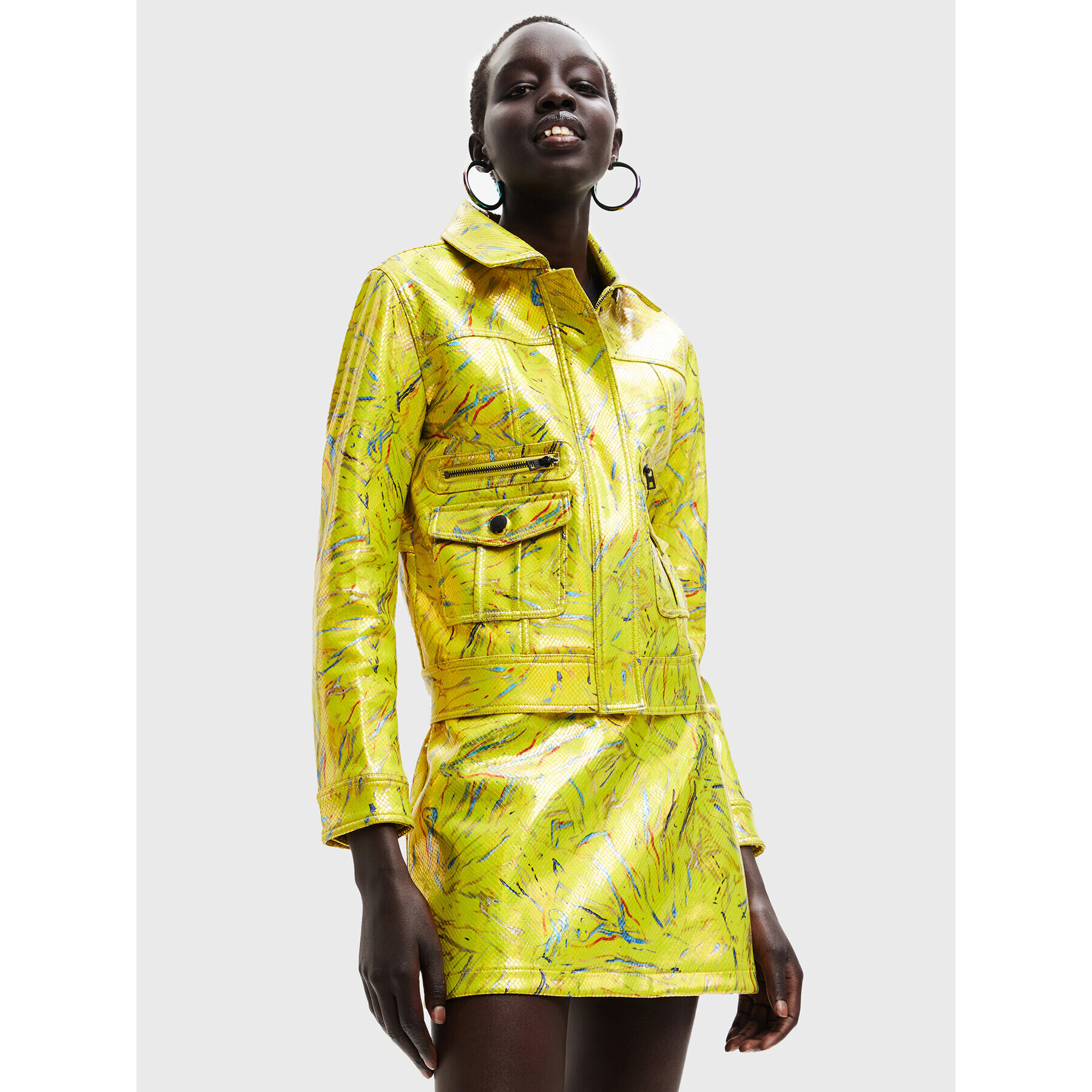 Desigual Преходно яке Memphis 22WWEW55 Жълт Regular Fit - Pepit.bg