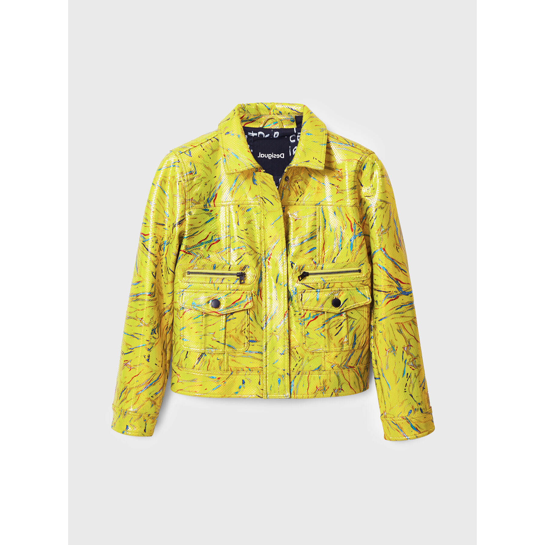 Desigual Преходно яке Memphis 22WWEW55 Жълт Regular Fit - Pepit.bg