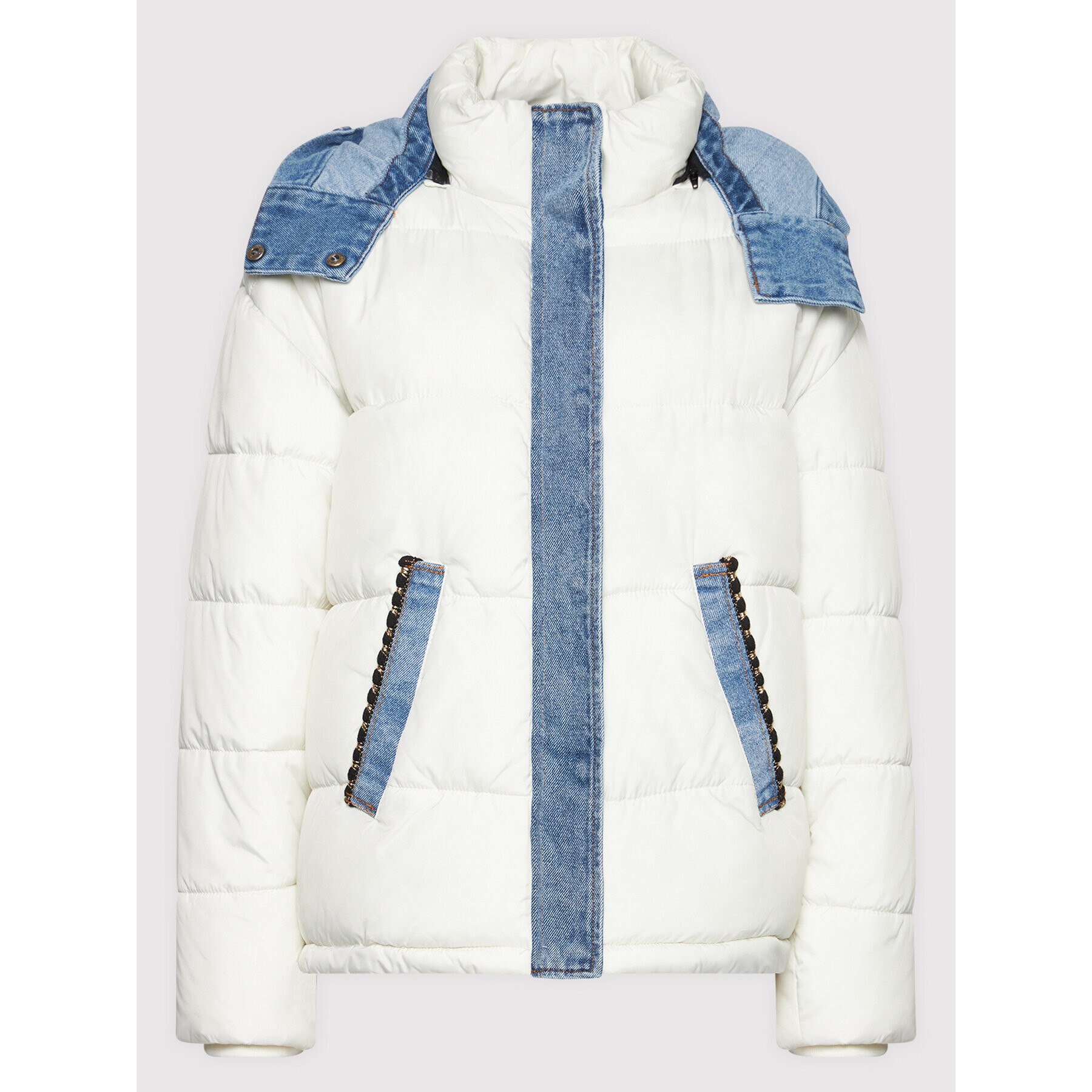 Desigual Пухено яке Austen 21WWEW33 Бял Regular Fit - Pepit.bg