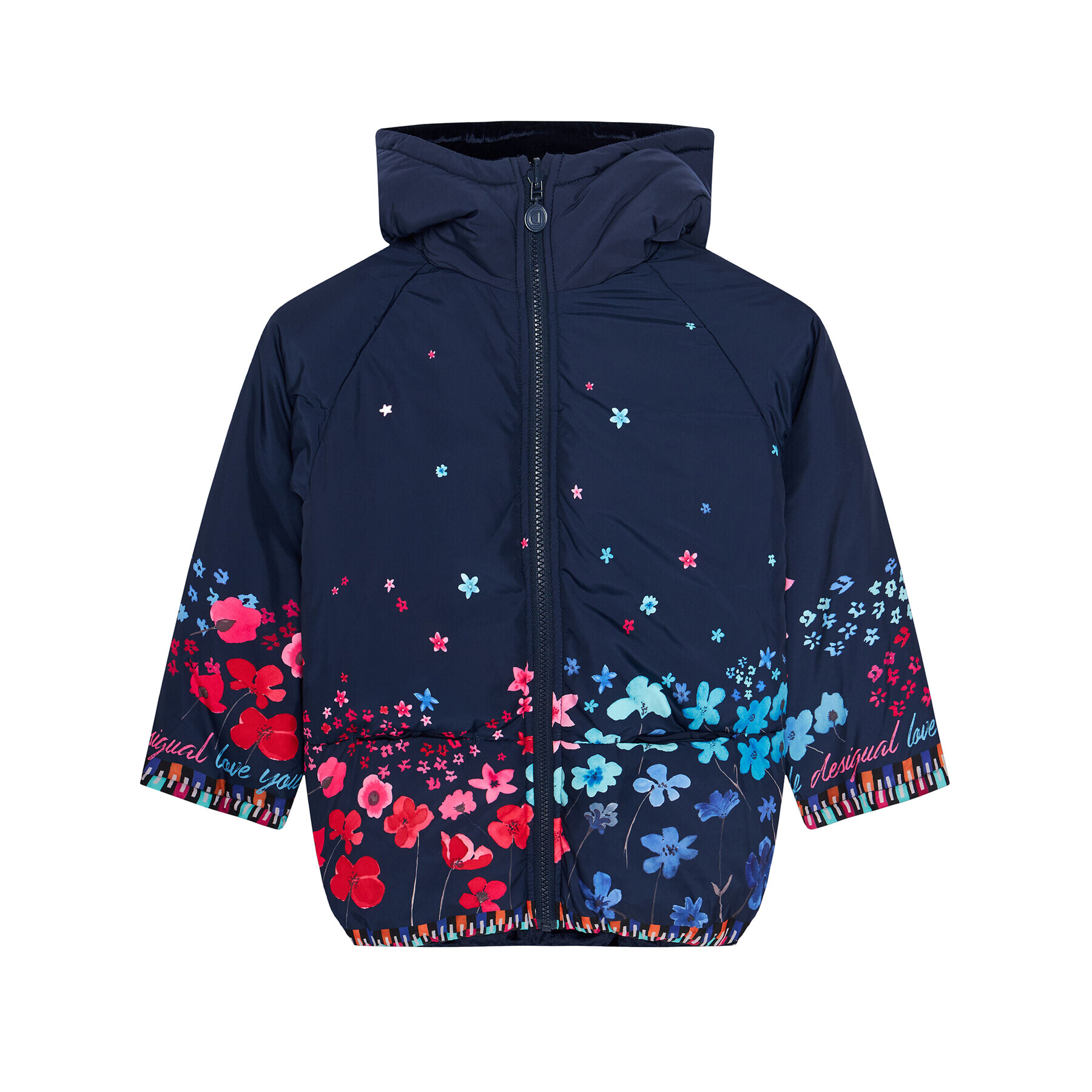 Desigual Пухено яке Macedonia 20WGEW23 Тъмносин Regular Fit - Pepit.bg