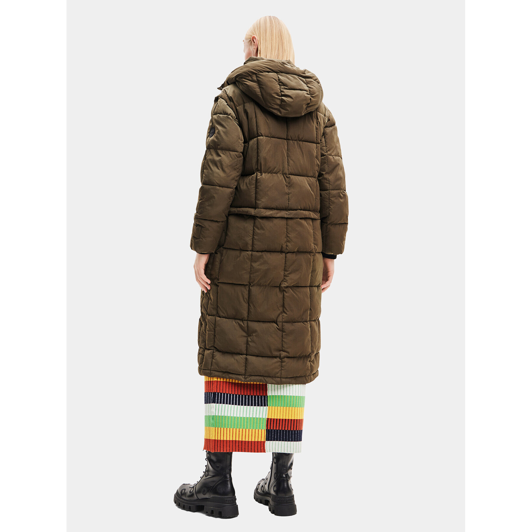 Desigual Пухено яке 23WWEW39 Зелен Oversize - Pepit.bg