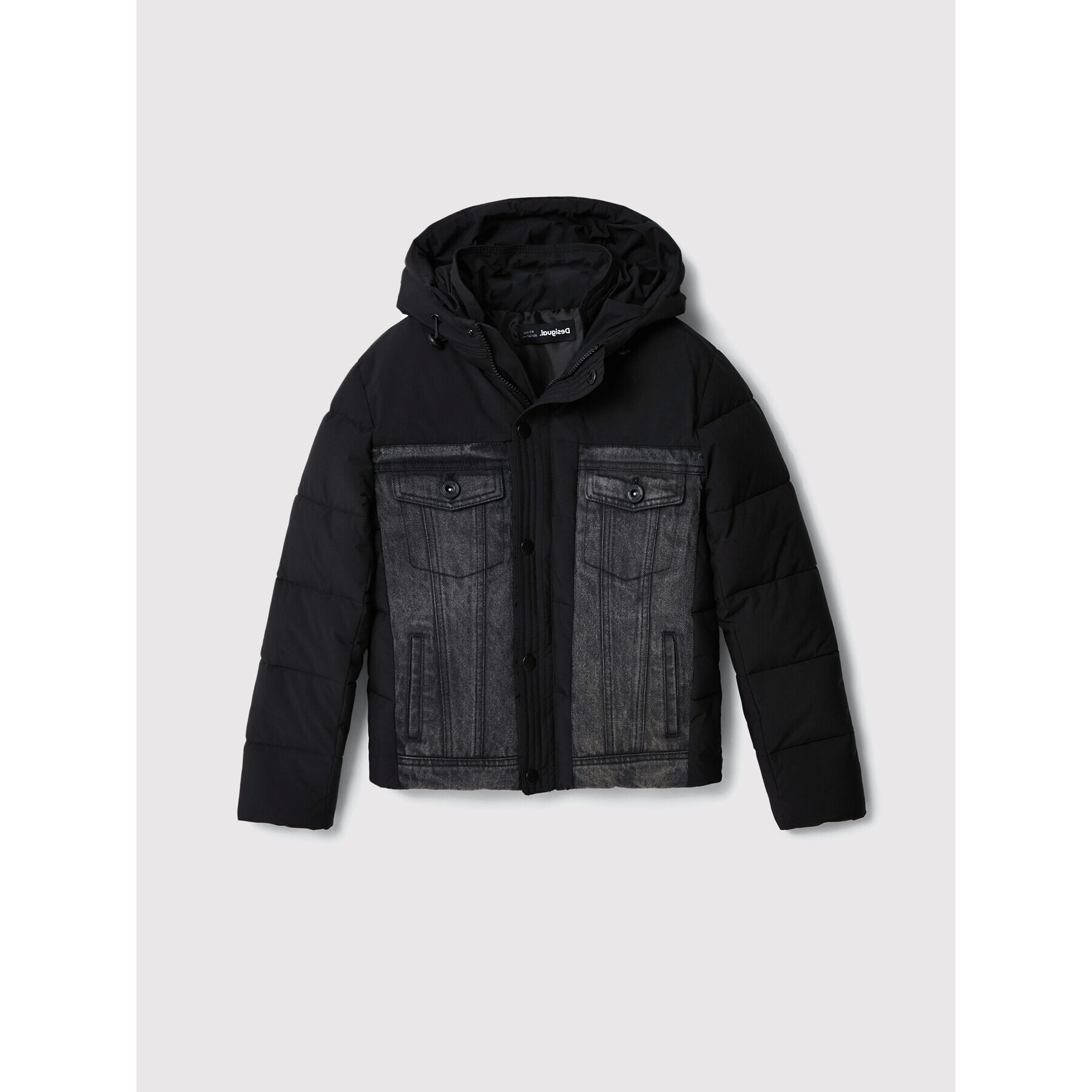 Desigual Пухено яке Pizza 22WBEW01 Черен Regular Fit - Pepit.bg