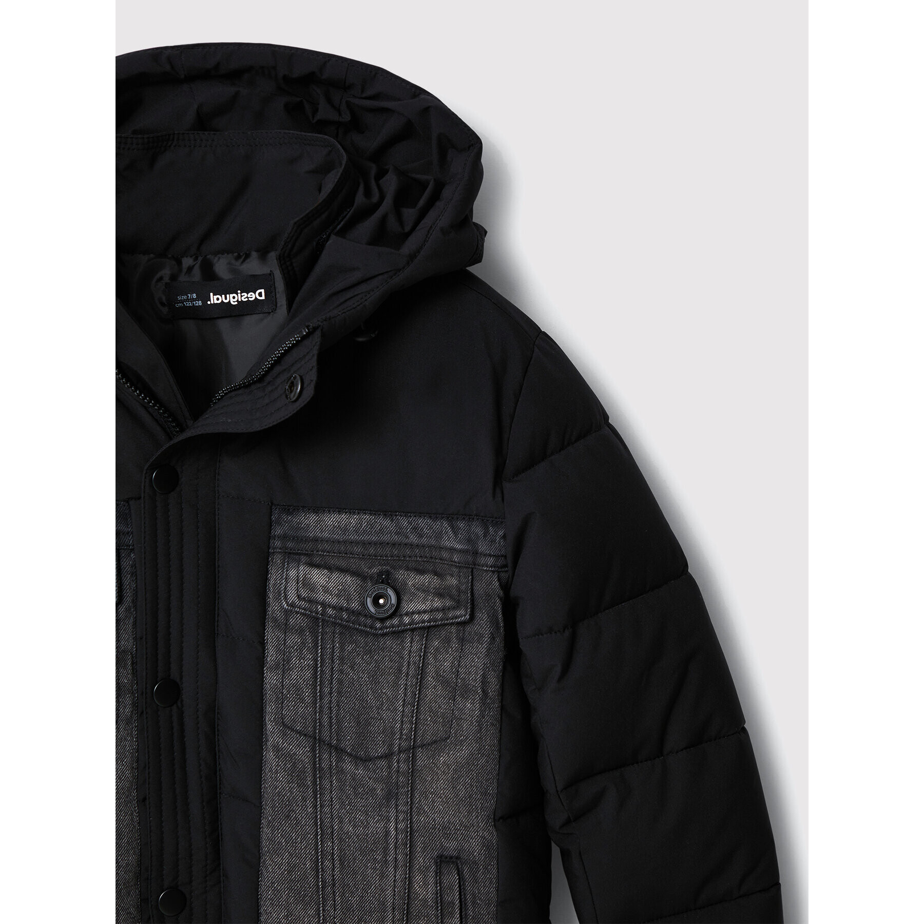 Desigual Пухено яке Pizza 22WBEW01 Черен Regular Fit - Pepit.bg