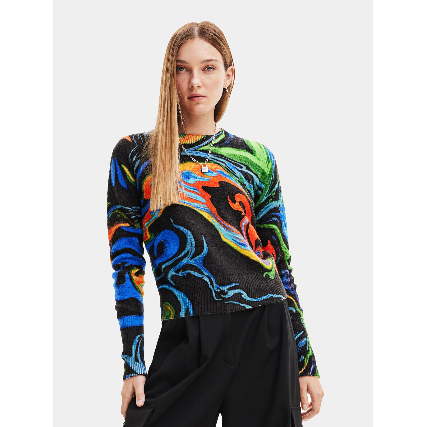 Desigual Пуловер 23WWJF12 Цветен Regular Fit - Pepit.bg