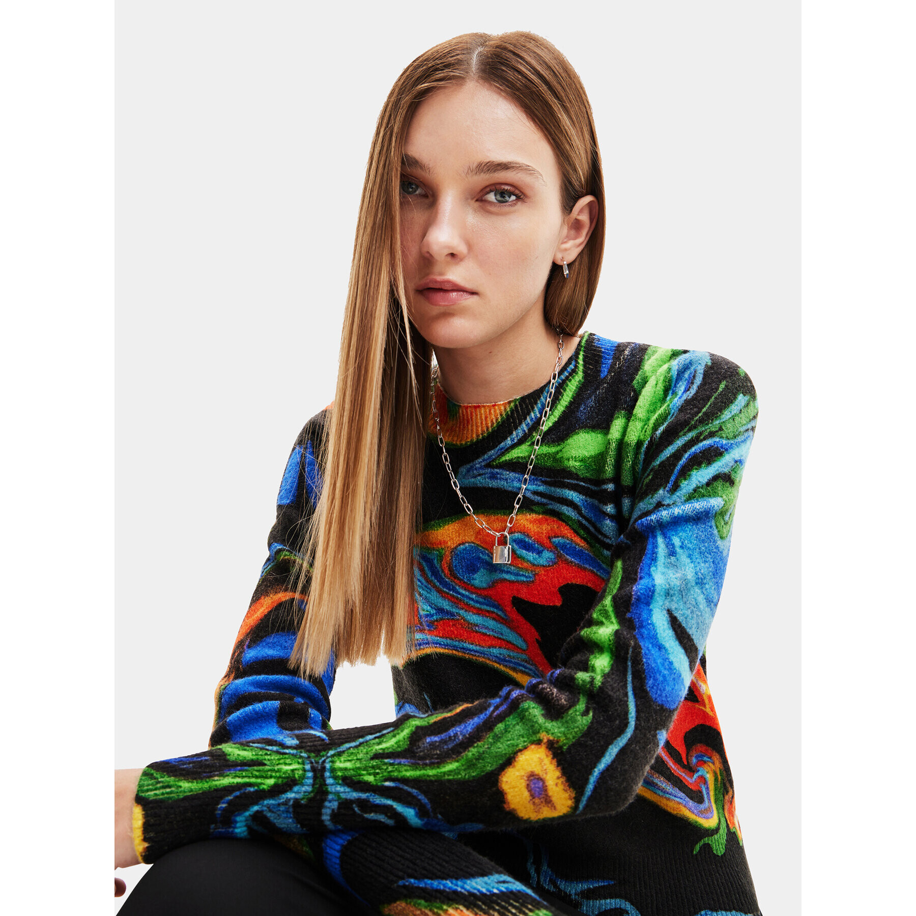 Desigual Пуловер 23WWJF12 Цветен Regular Fit - Pepit.bg