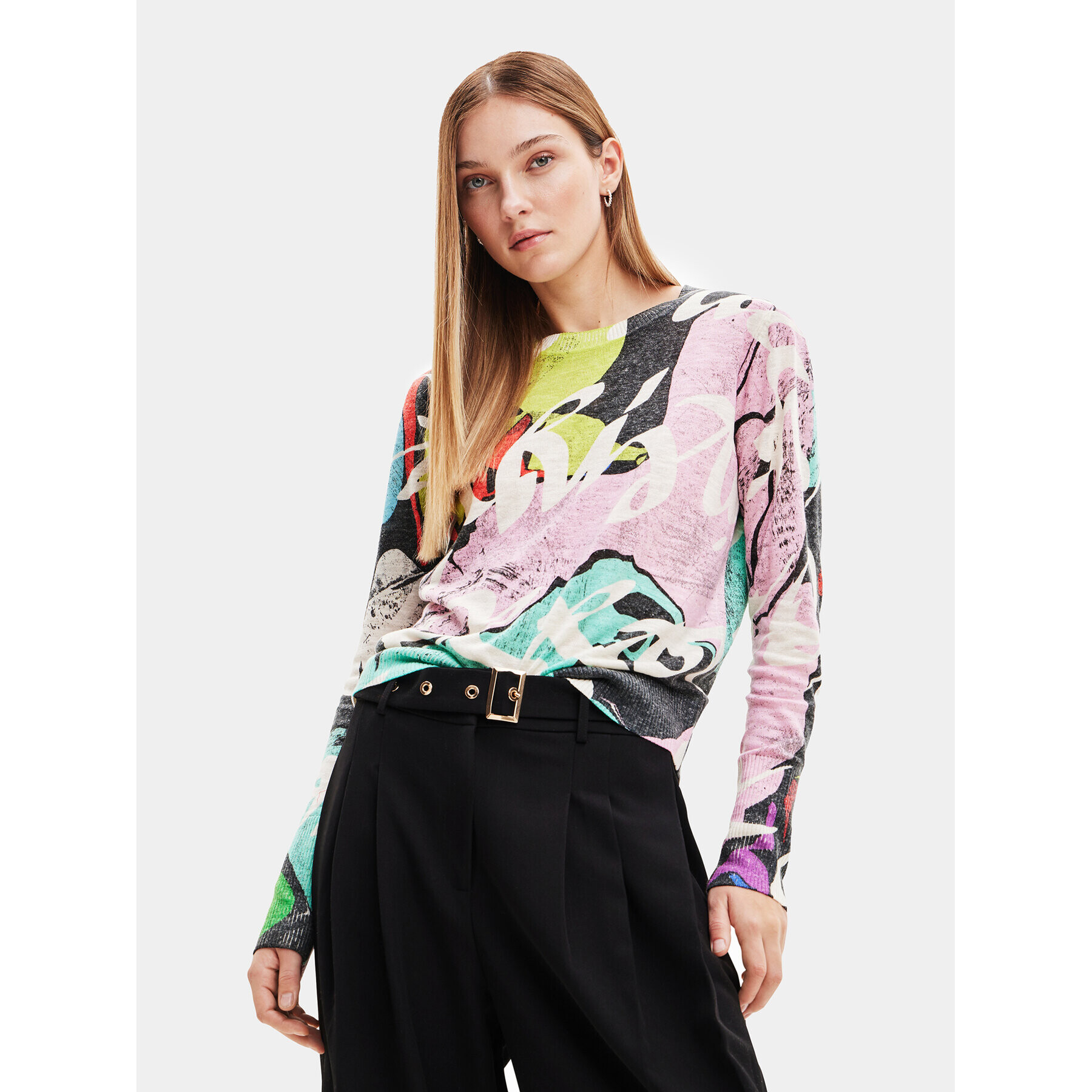 Desigual Пуловер 23WWJF13 Цветен Regular Fit - Pepit.bg