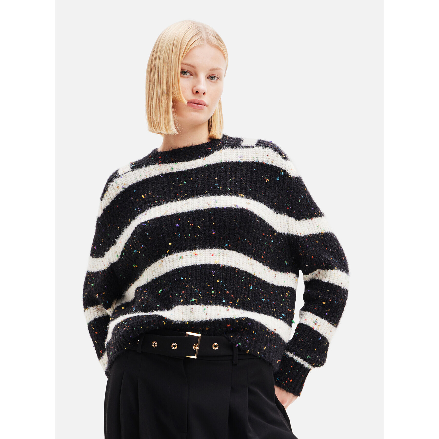 Desigual Пуловер 23WWJF22 Черен Loose Fit - Pepit.bg