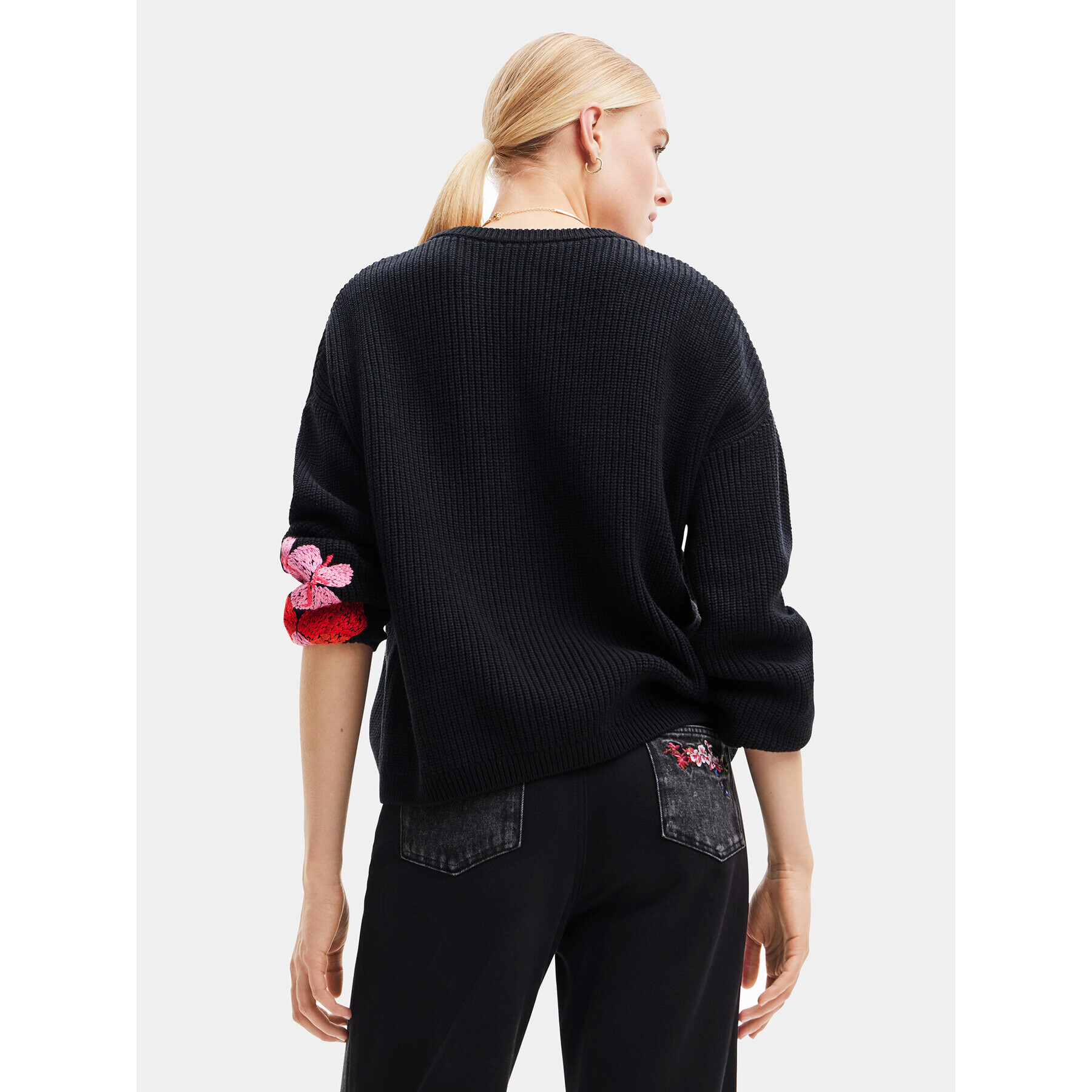 Desigual Пуловер 23WWJF32 Черен Regular Fit - Pepit.bg