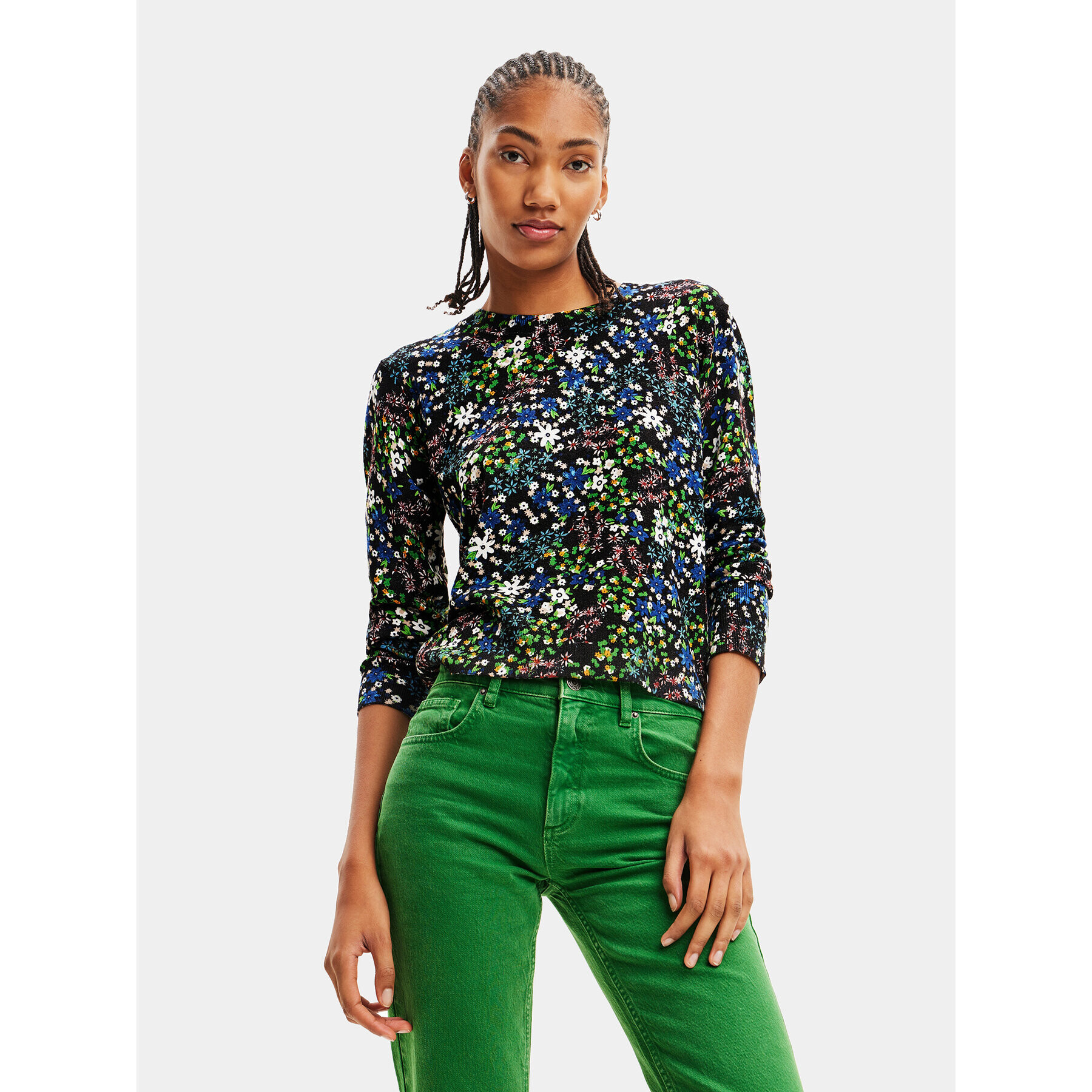 Desigual Пуловер 23WWJF33 Черен Slim Fit - Pepit.bg
