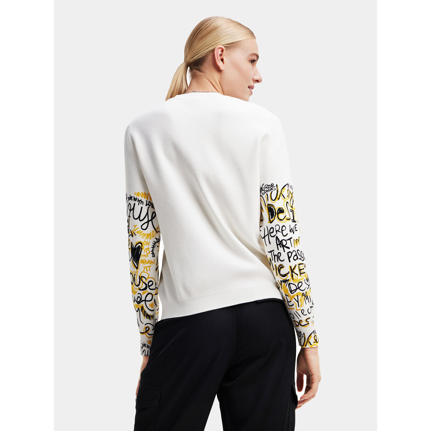 Desigual Пуловер 23WWJF45 Бял Regular Fit - Pepit.bg