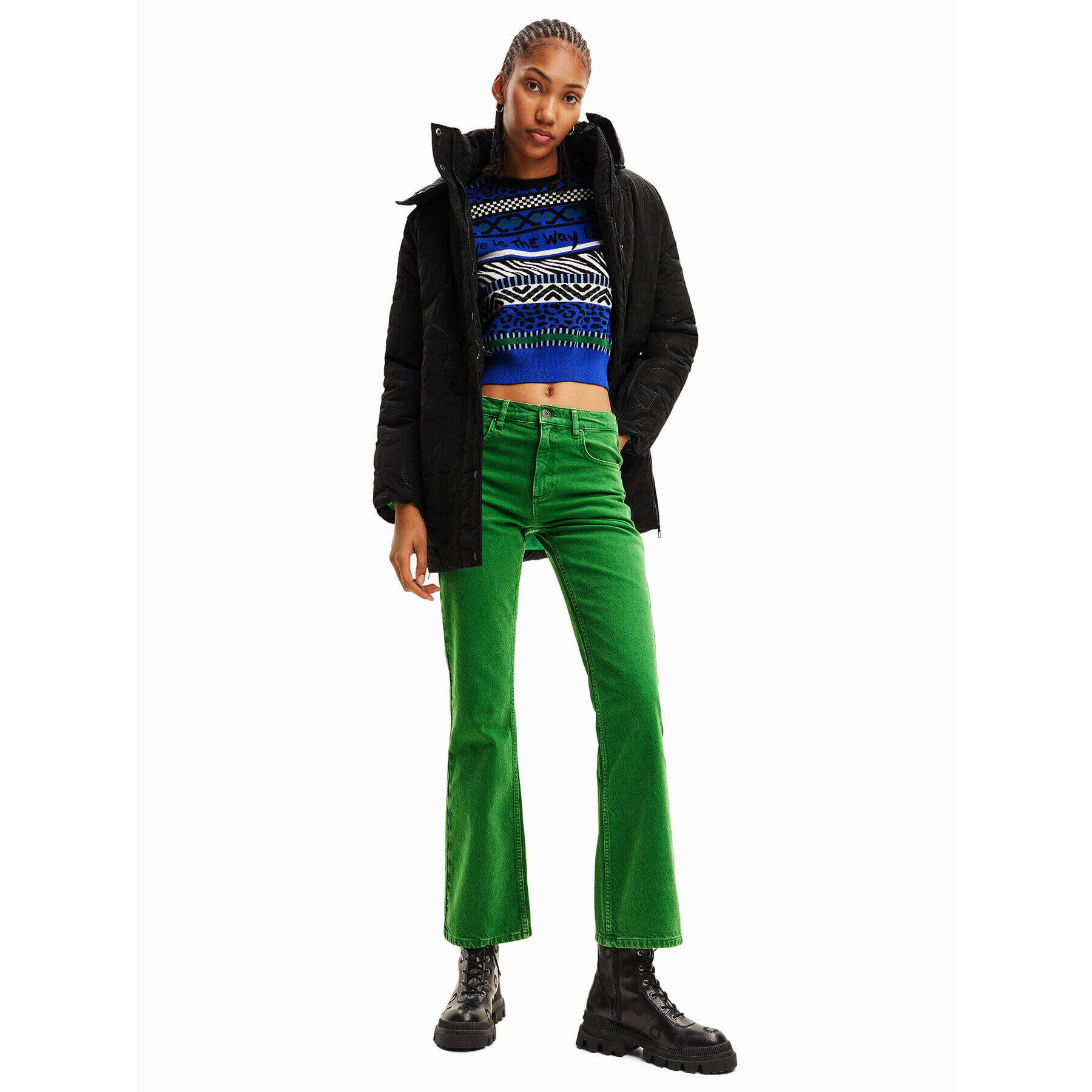 Desigual Пуловер 23WWJF48 Син Slim Fit - Pepit.bg