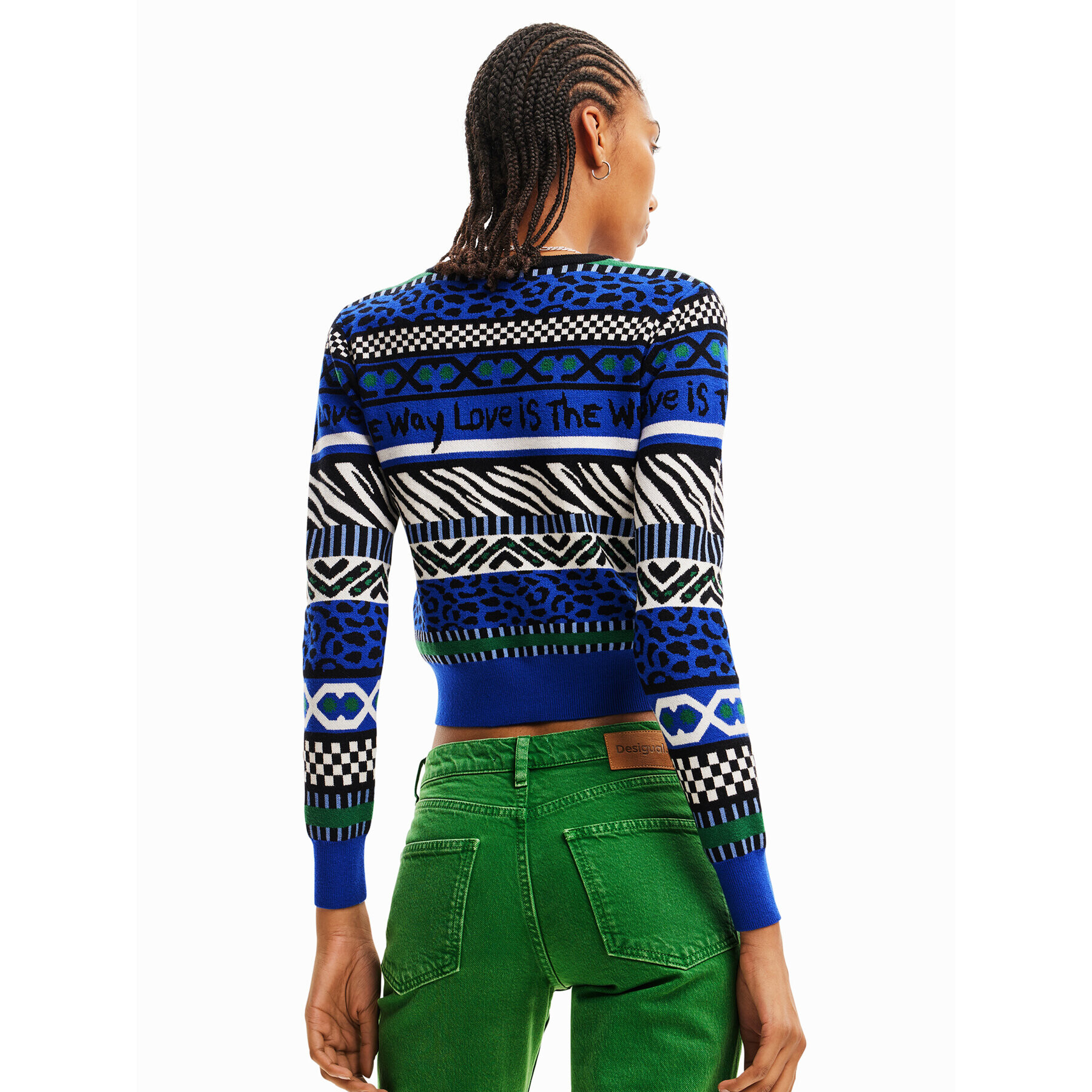 Desigual Пуловер 23WWJF48 Син Slim Fit - Pepit.bg