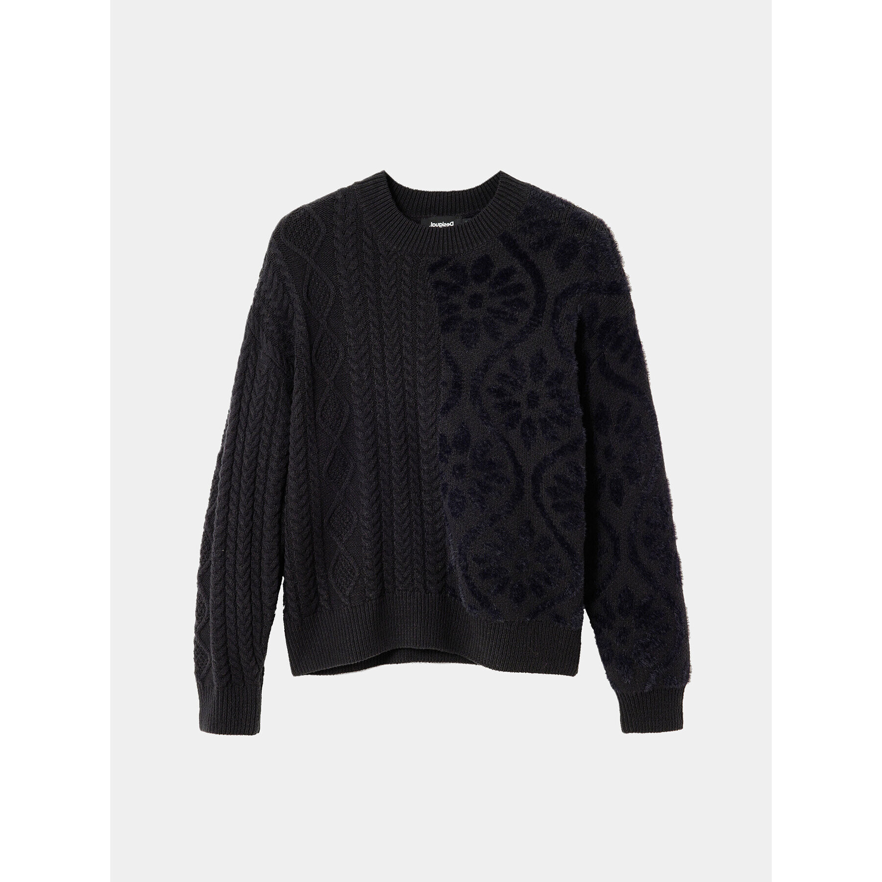 Desigual Пуловер 23WWJF50 Черен Loose Fit - Pepit.bg
