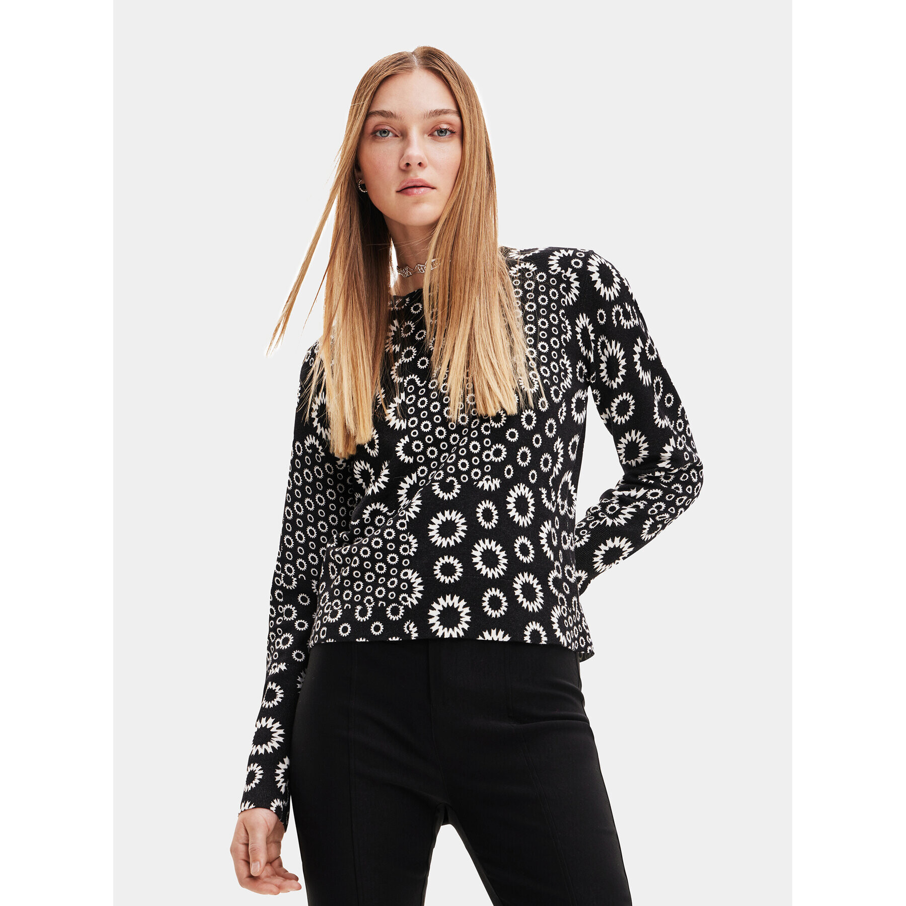 Desigual Пуловер 23WWJF52 Черен Slim Fit - Pepit.bg