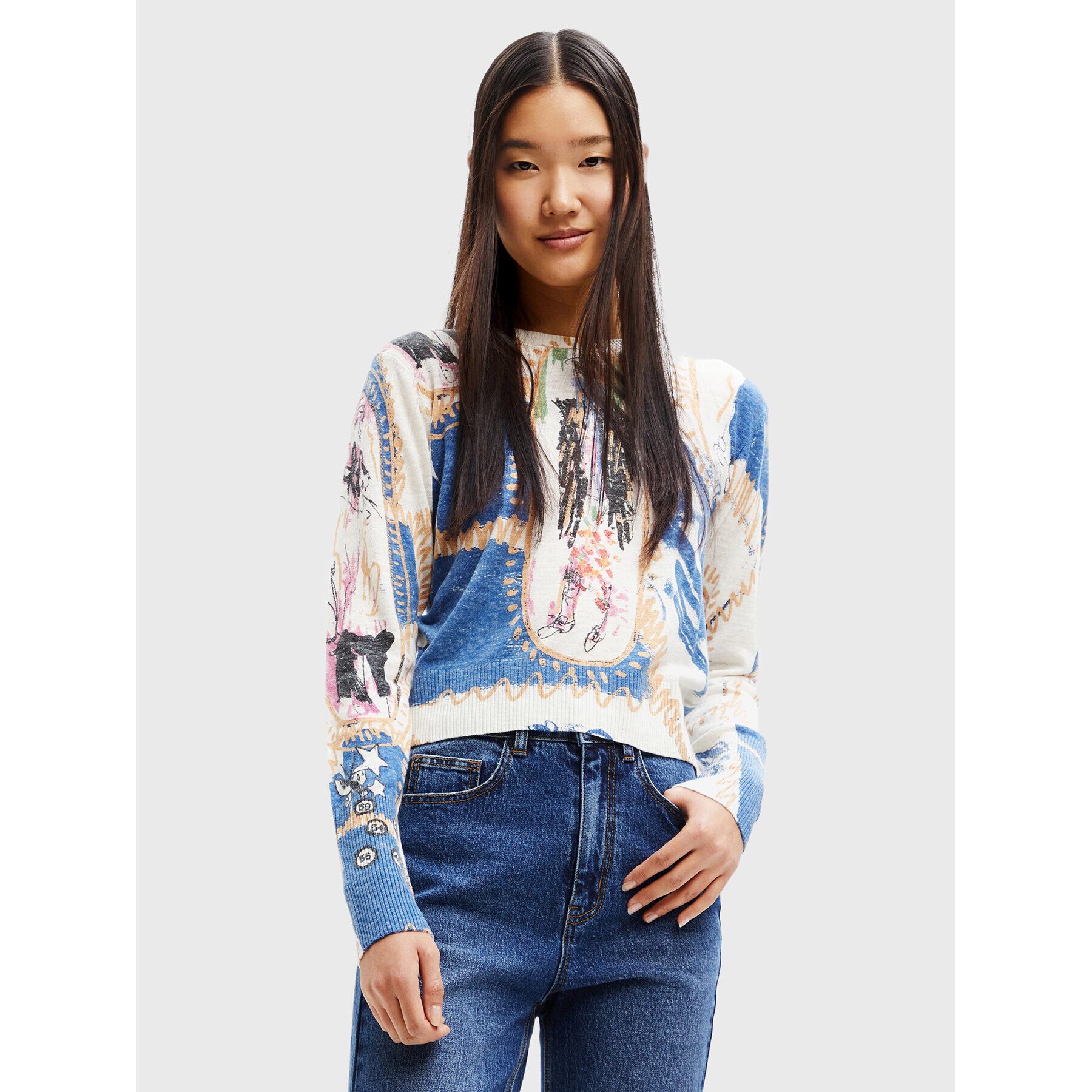 Desigual Пуловер Ayala 22WWJFAM Цветен Regular Fit - Pepit.bg
