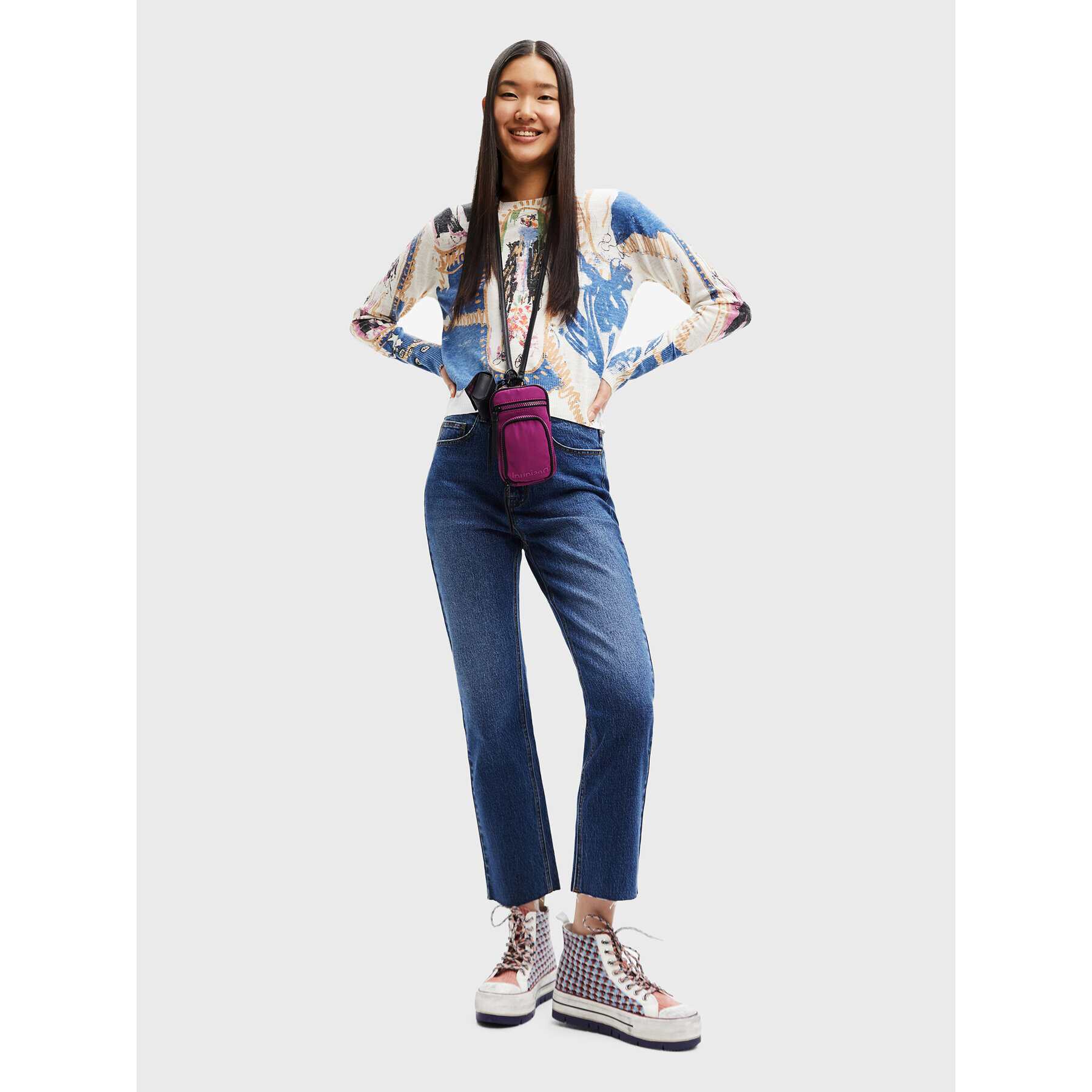 Desigual Пуловер Ayala 22WWJFAM Цветен Regular Fit - Pepit.bg