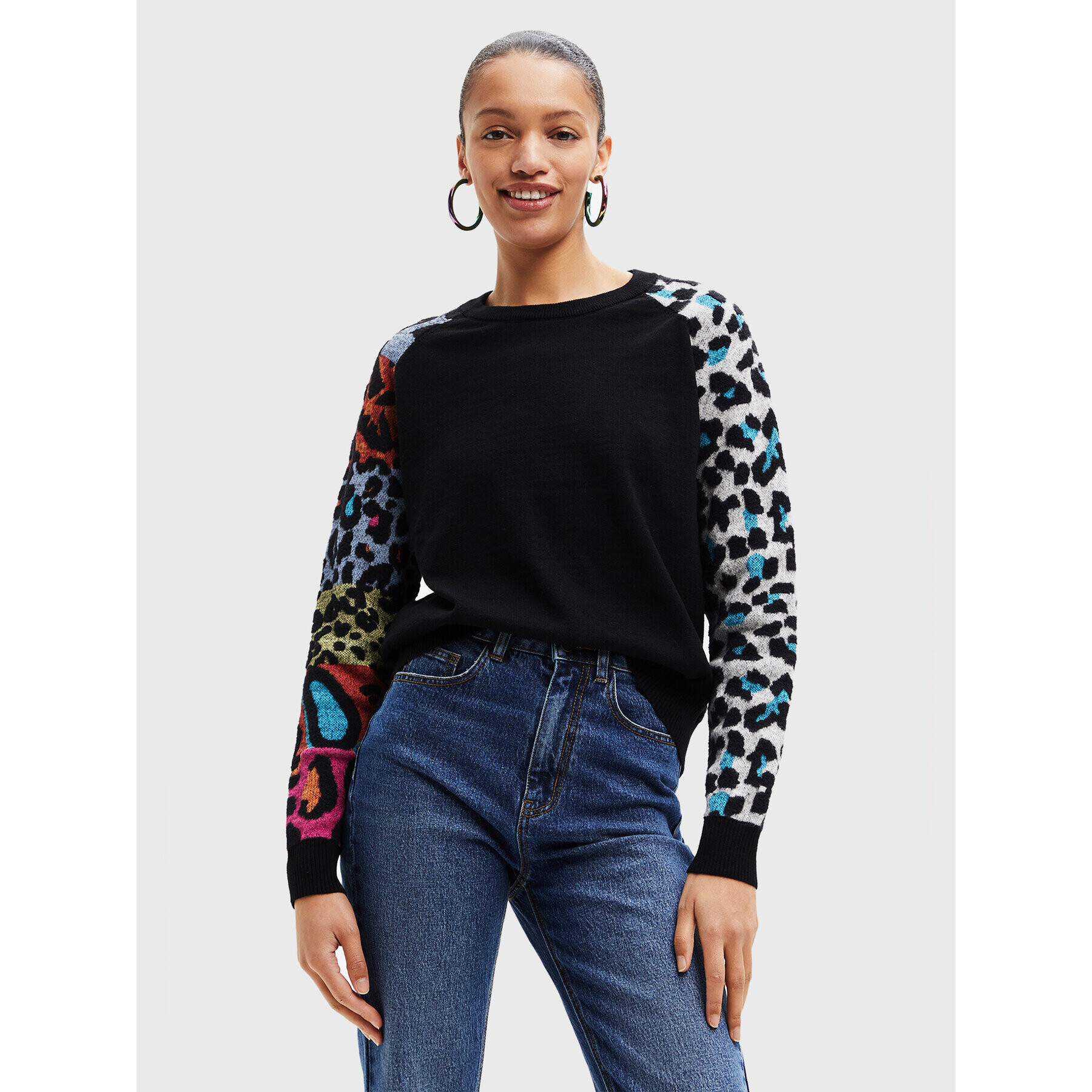 Desigual Пуловер Ayla 22WWJF80 Черен Regular Fit - Pepit.bg