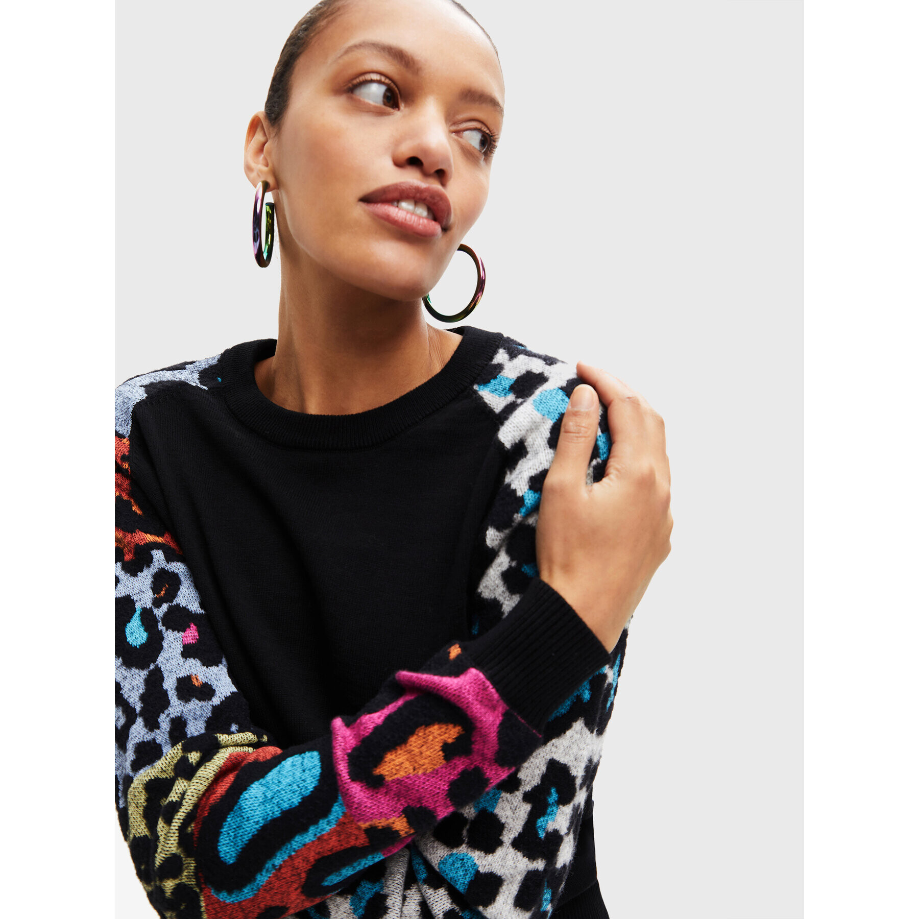 Desigual Пуловер Ayla 22WWJF80 Черен Regular Fit - Pepit.bg
