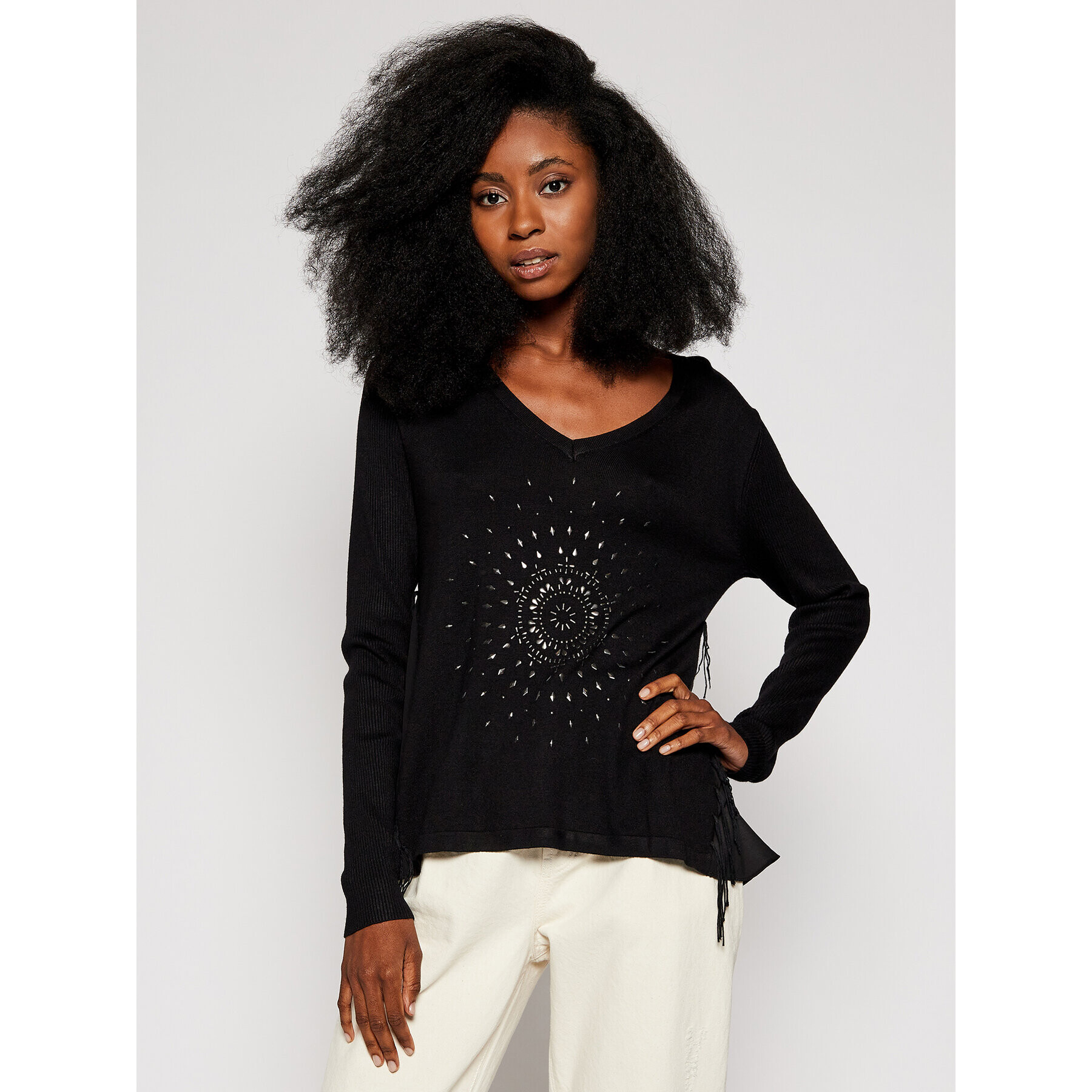 Desigual Пуловер Bari 20WWJFBQ Черен Regular Fit - Pepit.bg