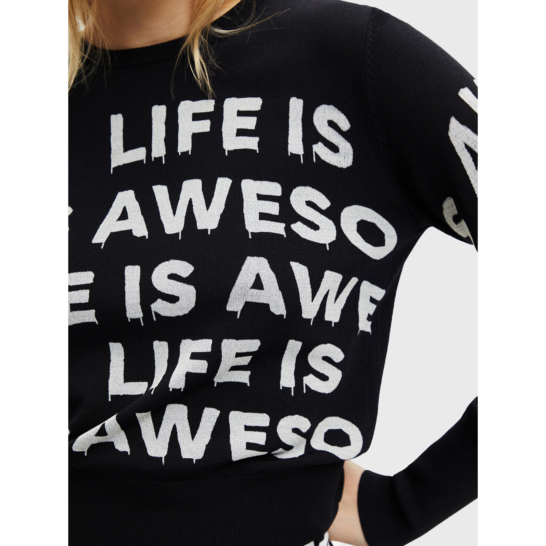 Desigual Пуловер Bet 22WWJFAB Черен Regular Fit - Pepit.bg