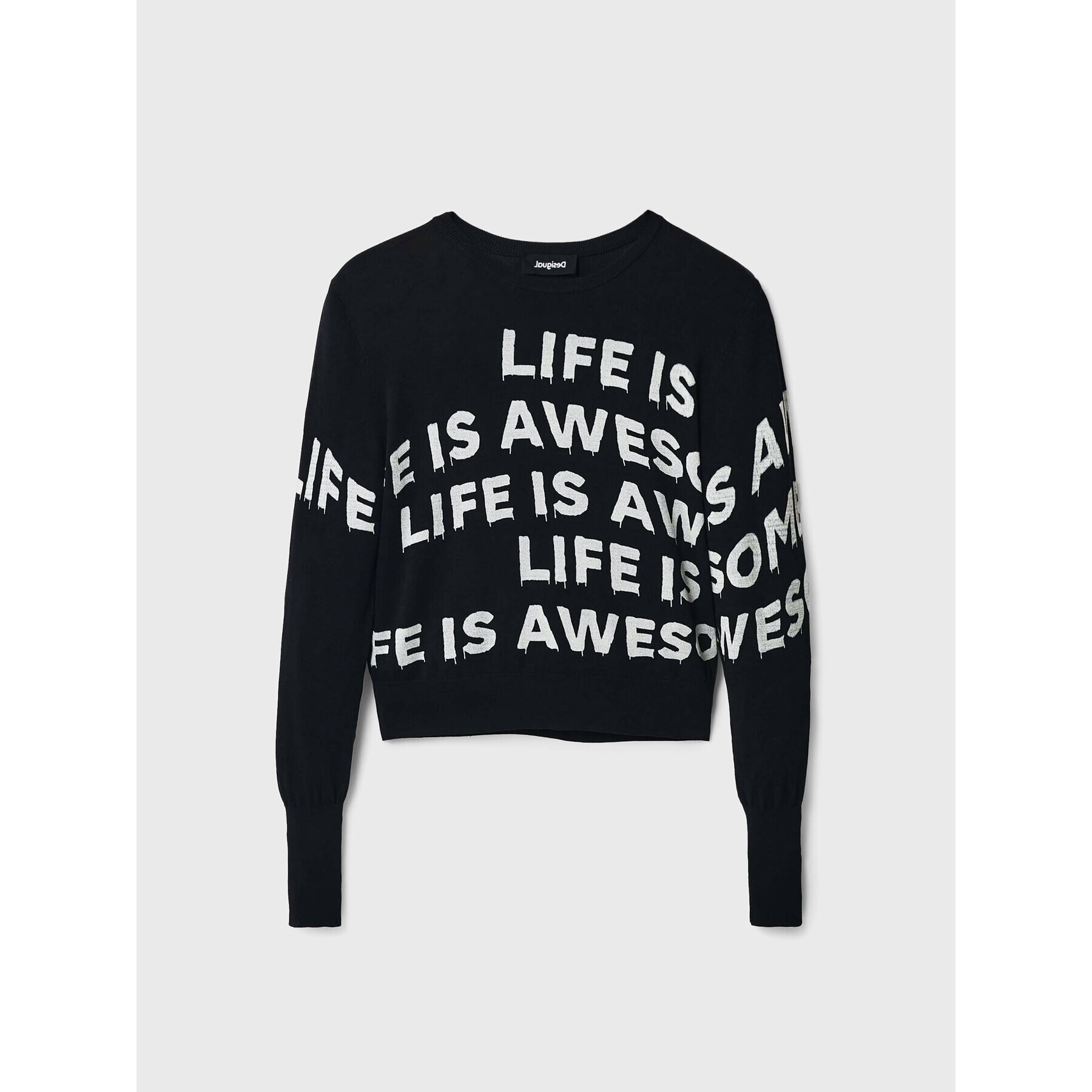 Desigual Пуловер Bet 22WWJFAB Черен Regular Fit - Pepit.bg
