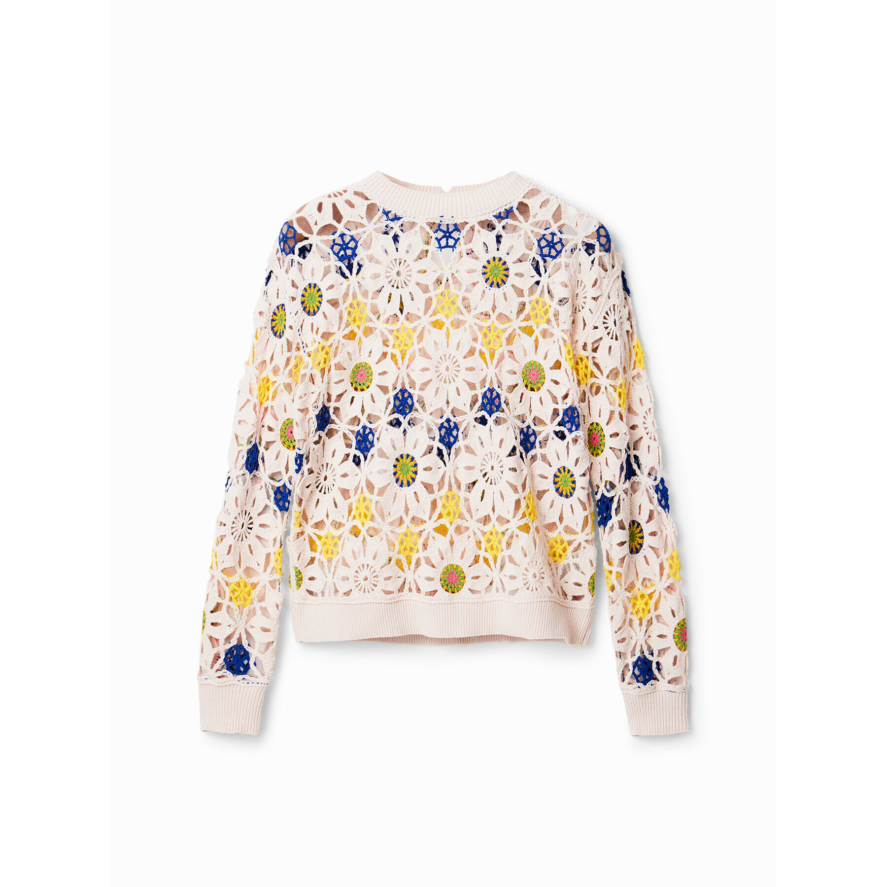 Desigual Пуловер Daisies 23SWJF03 Бежов Regular Fit - Pepit.bg