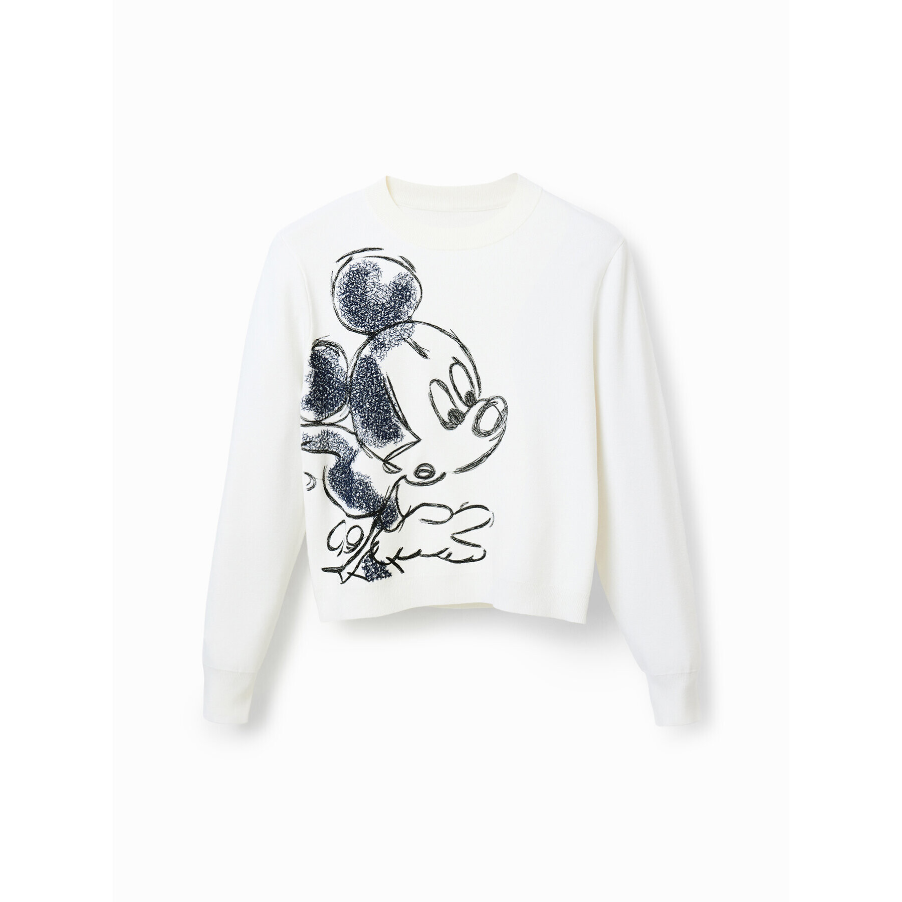 Desigual Пуловер DISNEY Mickey 23SWJF25 Бял Regular Fit - Pepit.bg